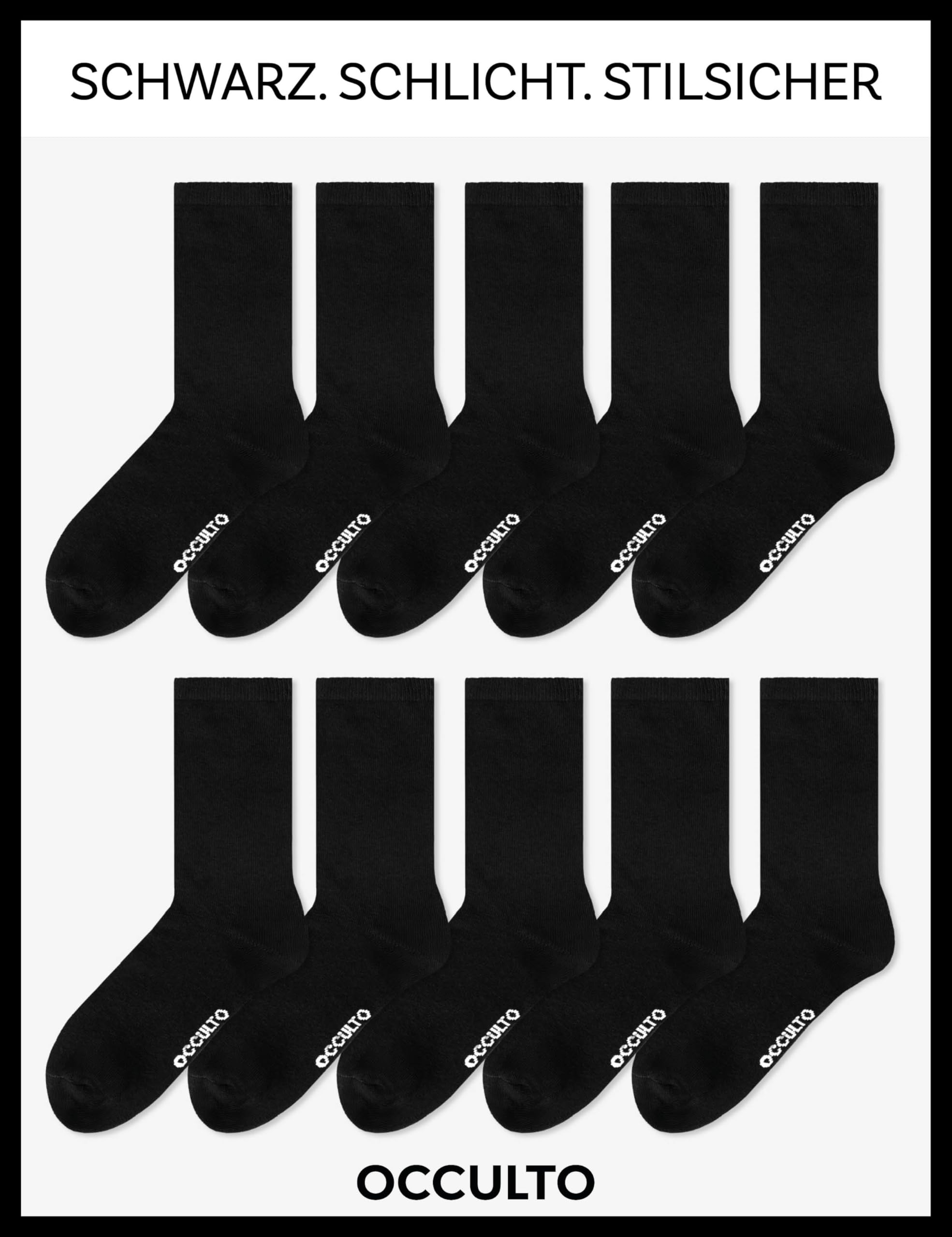 Occulto Herren & Damen Schwarze Socken 10er Pack, 20er Pack, 30er Pack (Modell: Hermann)