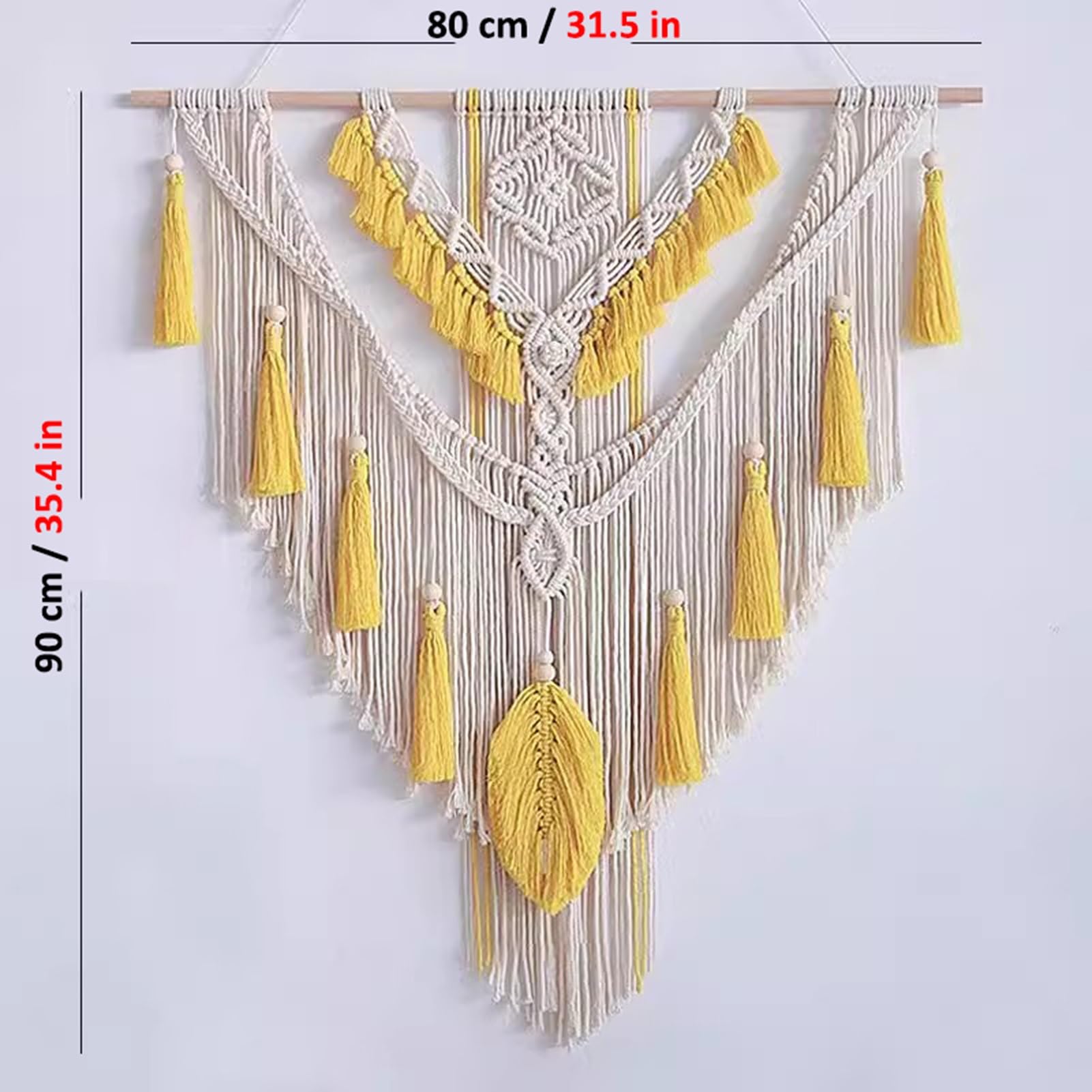 Rideaux en macramé Tentures Murales Rideaux en Macramé, Toile De Fond De Mariage en Macramé De Coton, Longue Tenture Murale en Macramé, Assemblage Facile