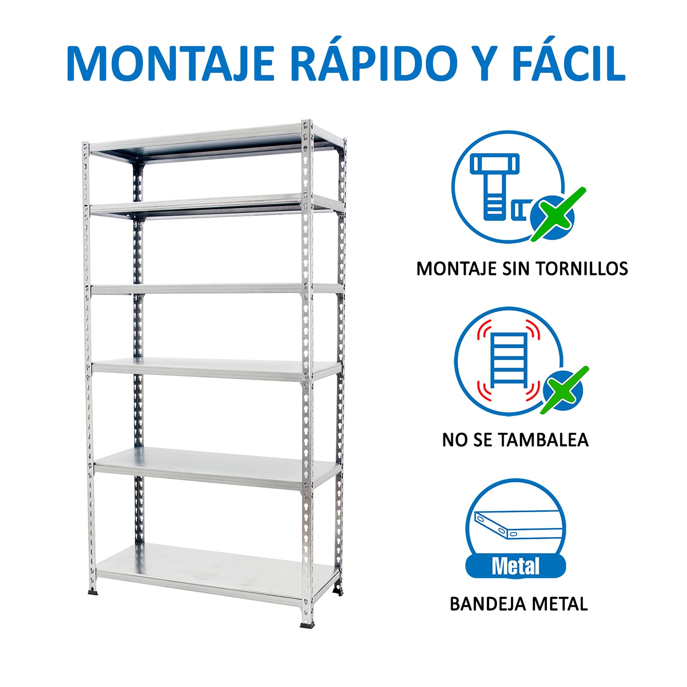 Simon Rack Regał metalowy 2500x1200x300 mm, 6 półek, nośność 200 kg na półkę, regał magazynowy i garażowy, stabilna konstrukcja, kolor Ocynkowane – Simon Classic