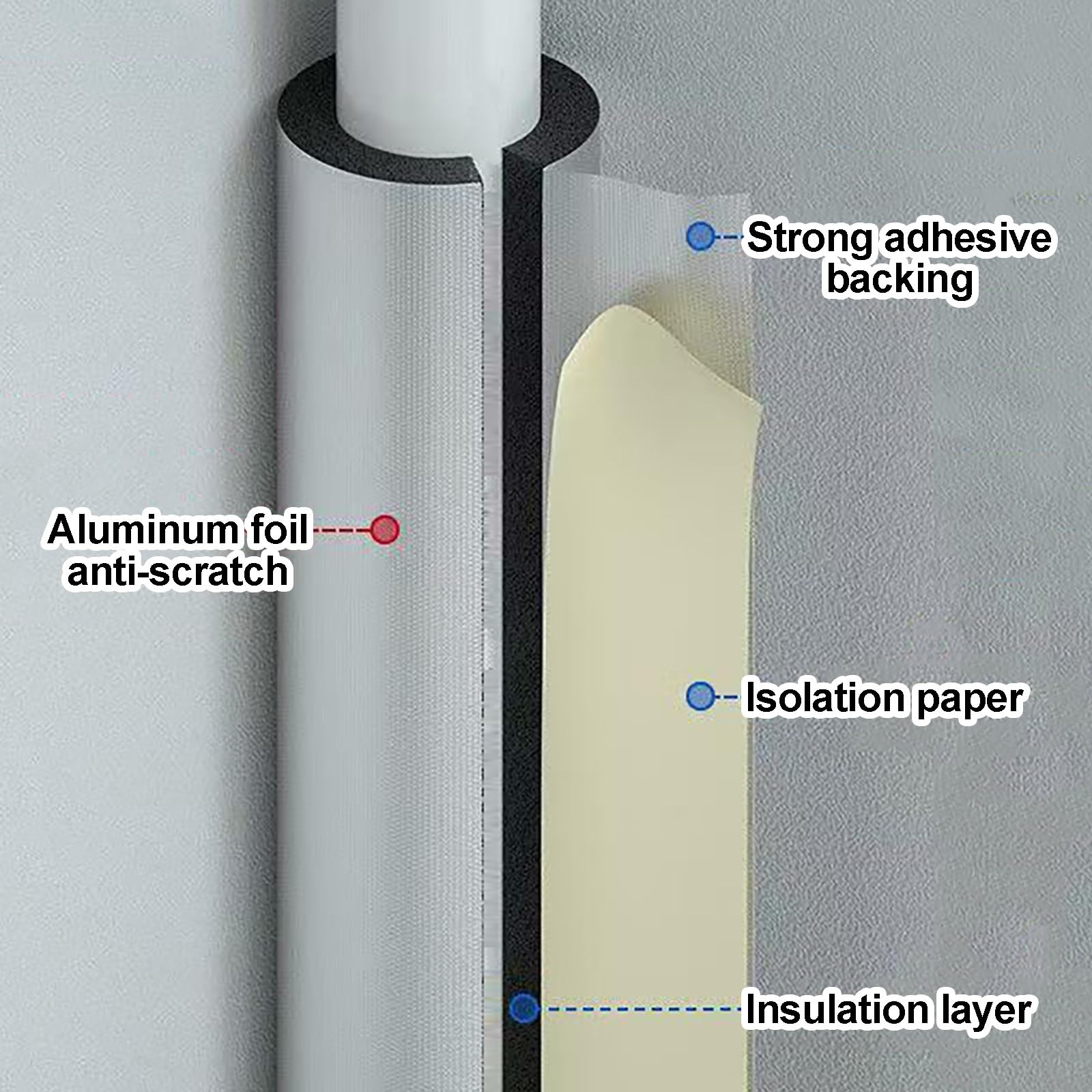 Tubos De Espuma For Aislamiento De Tuberías, Envoltura De Espuma Aislante Autoadhesiva, Cubiertas For Tuberías De Papel De Aluminio, For Riego De Invierno Al Aire Libre, Aspersores(114mmx50mmx100cm)