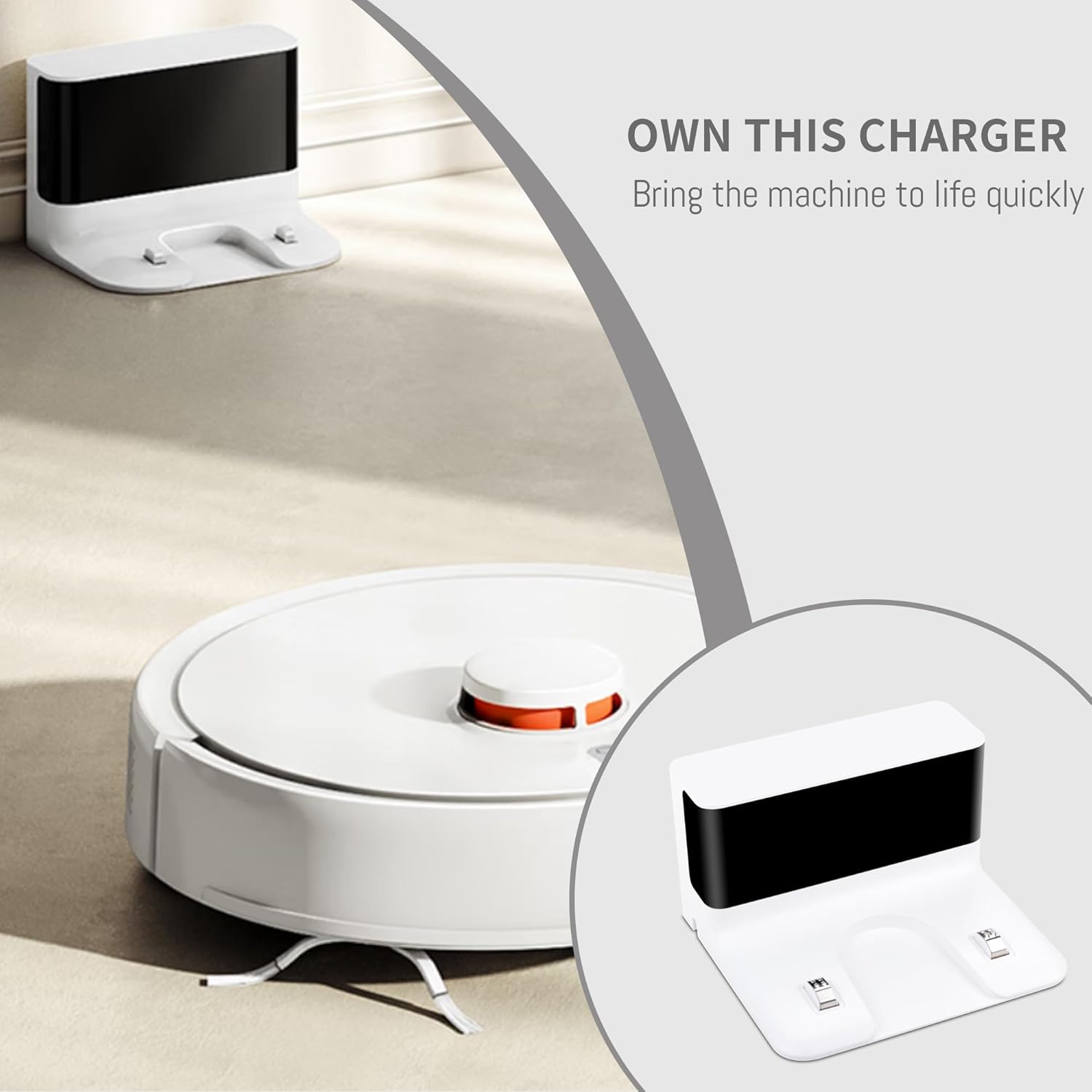 Charging Dock for Xiaomi Mijia Charger, Compatible for Xiaomi Vacuum Cleaner G1/MJSTG1/ Vacuum-Mop Essential, Charging Dock,Sweeping Robot Accessories