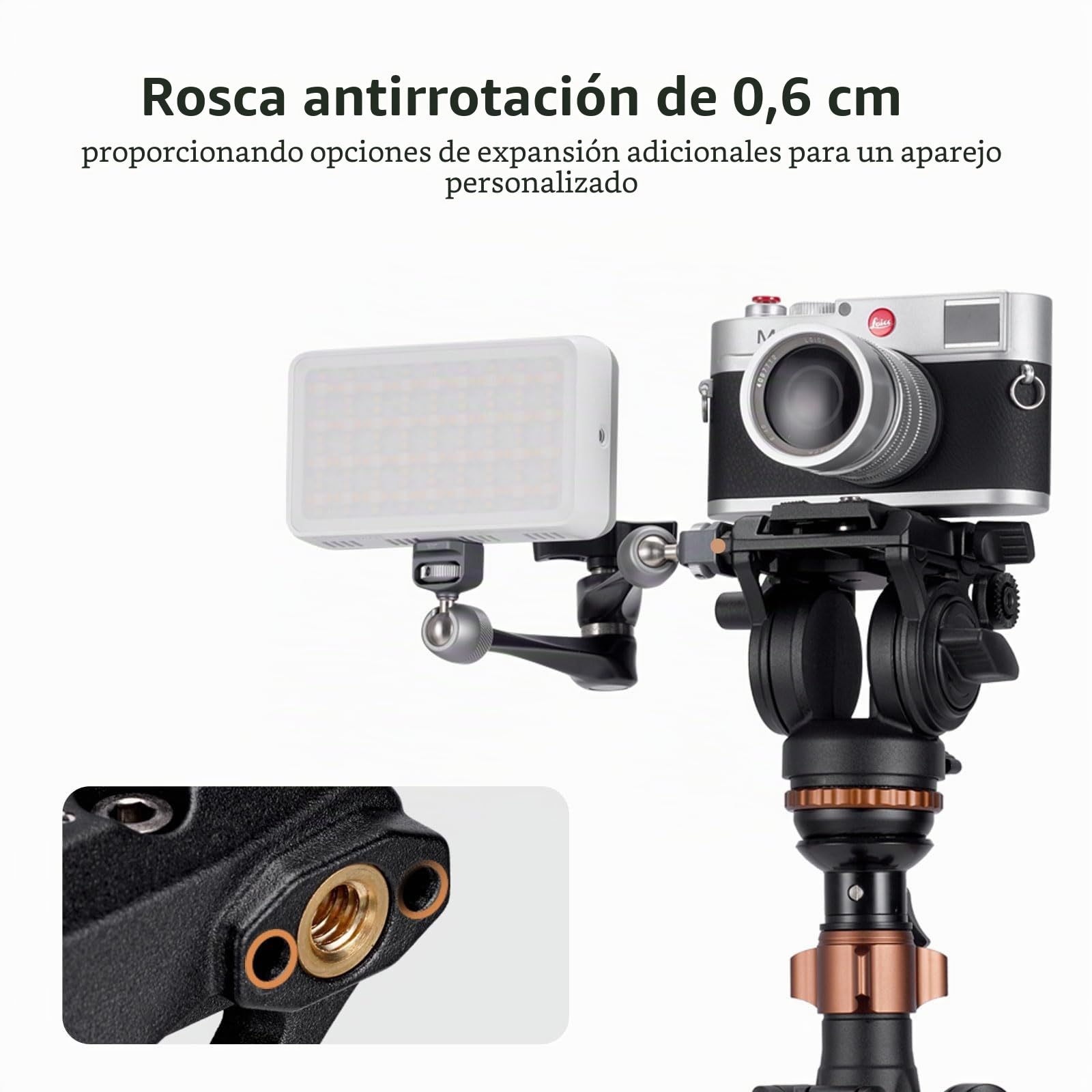 Cabezal de Fluido, trípode de cámara de Video Cayer H8 Cabezal de Arrastre de Fluido para cámara Canon Nikon Sony Olympus Panasonic DSLR, con Tornillo de Montaje de 3/8 "y 1/4", manija de 2 Secciones