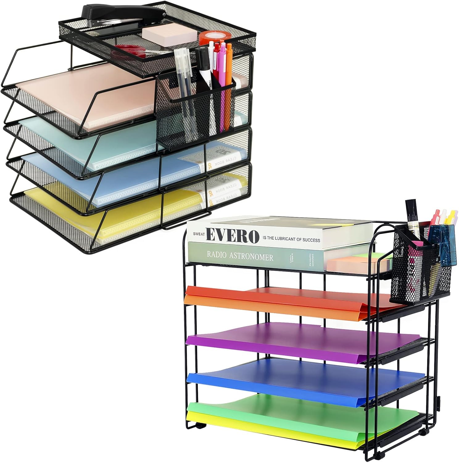 Neudeco Desk File Document Letter Tray with Extra Drawer