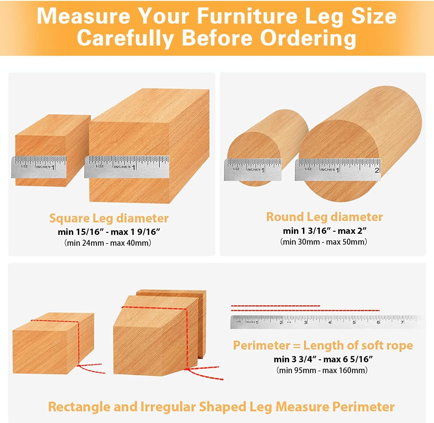 24PCS Silicone Chair Leg Protectors, Qupzze Table/Stool Feet Covers