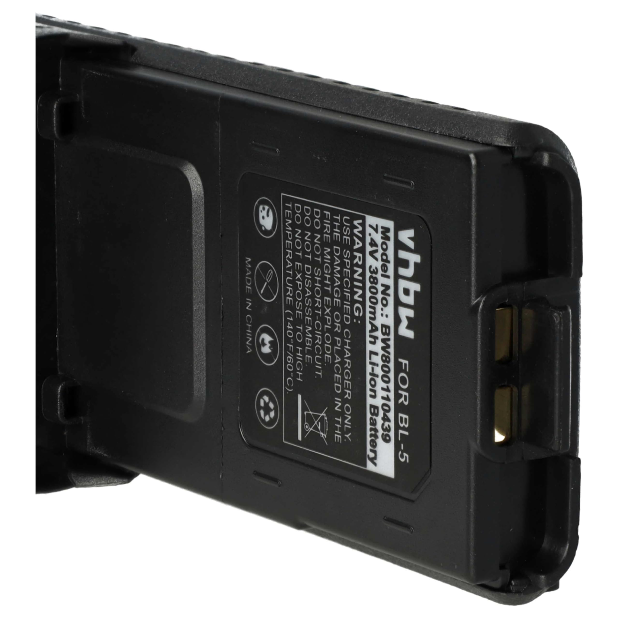 vhbw 2X batería Compatible con Baofeng UV-5R, BF-F8, UV-5RA, UV-5RE, BF-F9 Radio (3800 mAh, 7,4 V, Li-Ion)