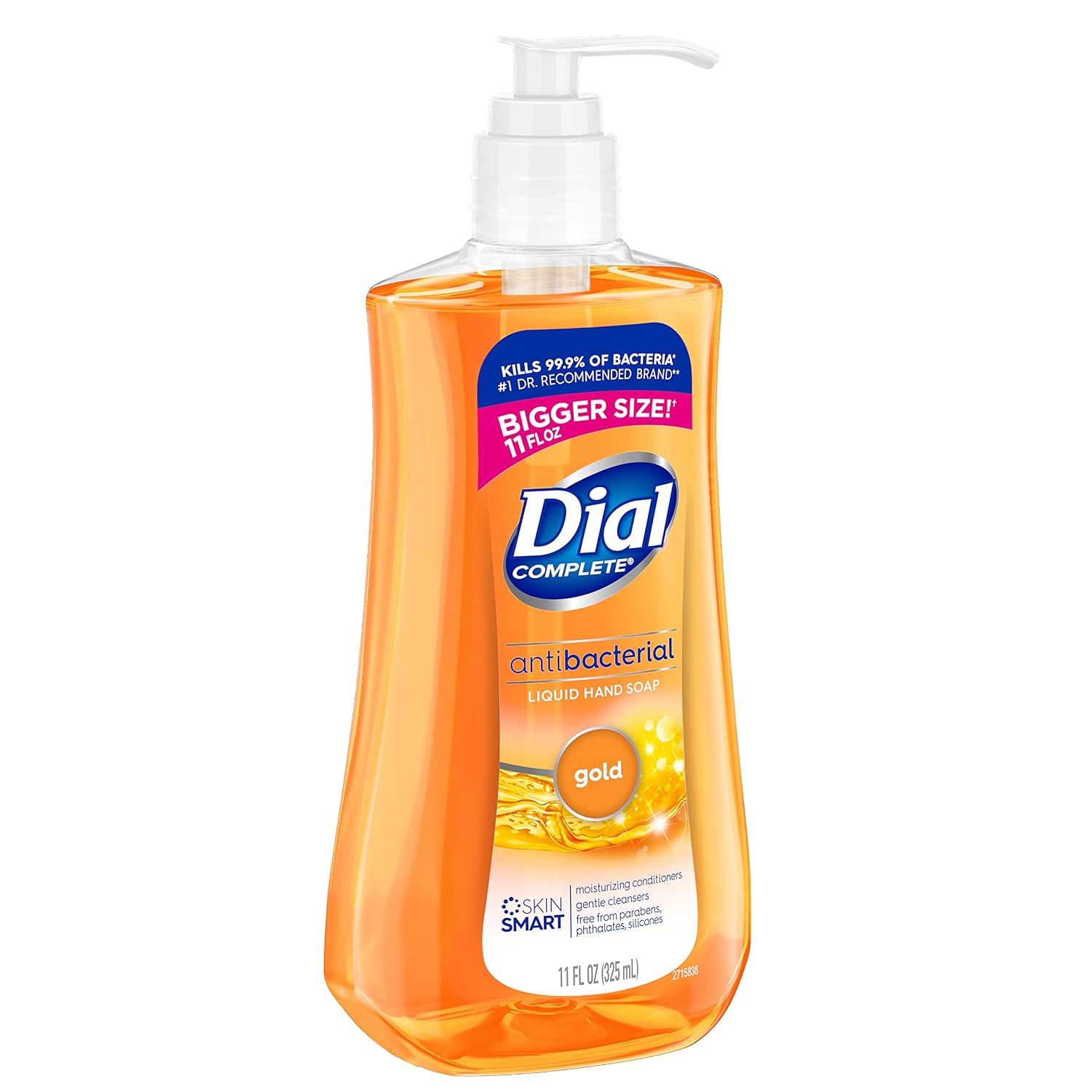 Dial Complete Antibacterial Liquid Hand Soap, Gold, 11 fl oz (Pack of 4)