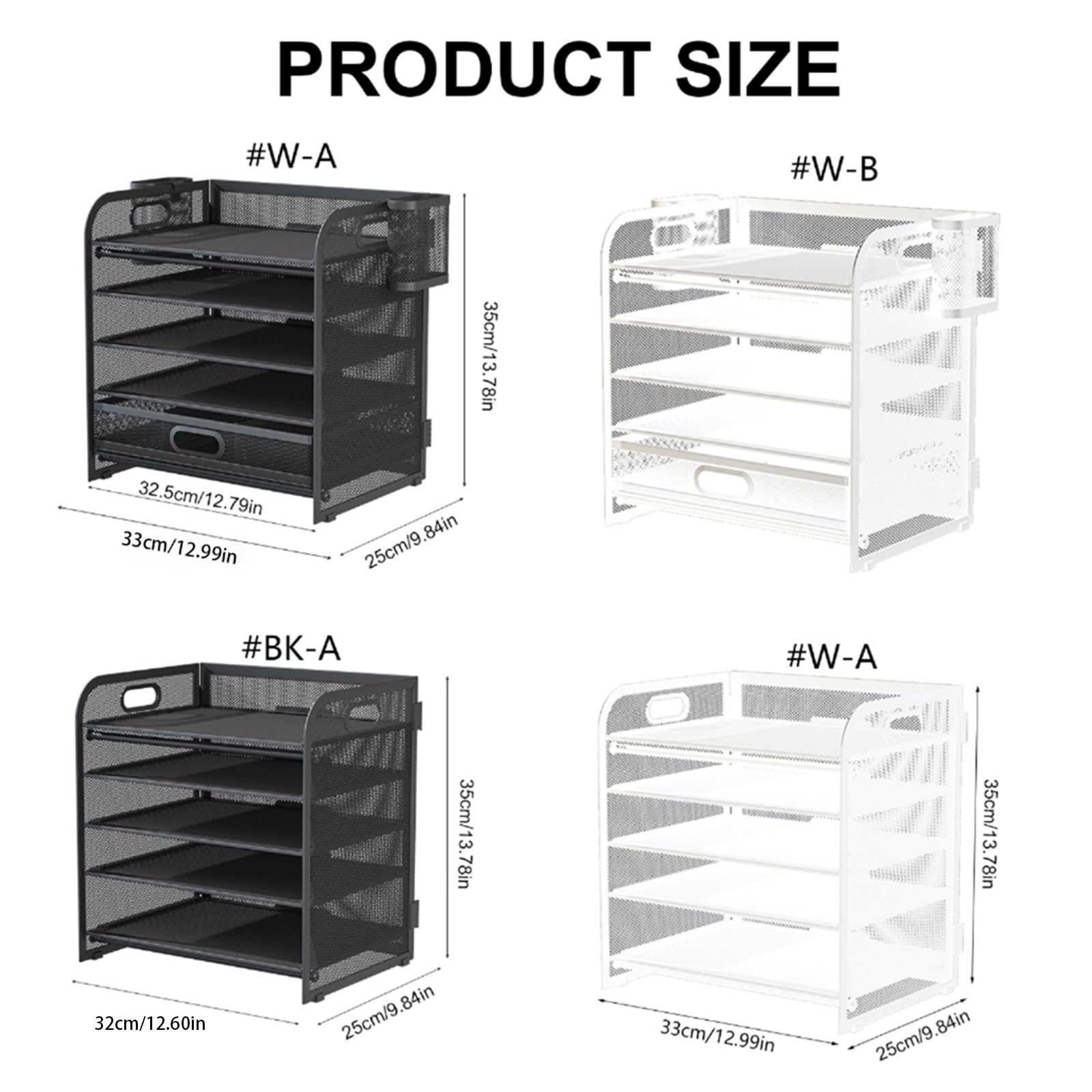 Organizer multiuso da scrivania a 5 livelli con cassetto scorrevole, 2 portapenne in metallo
