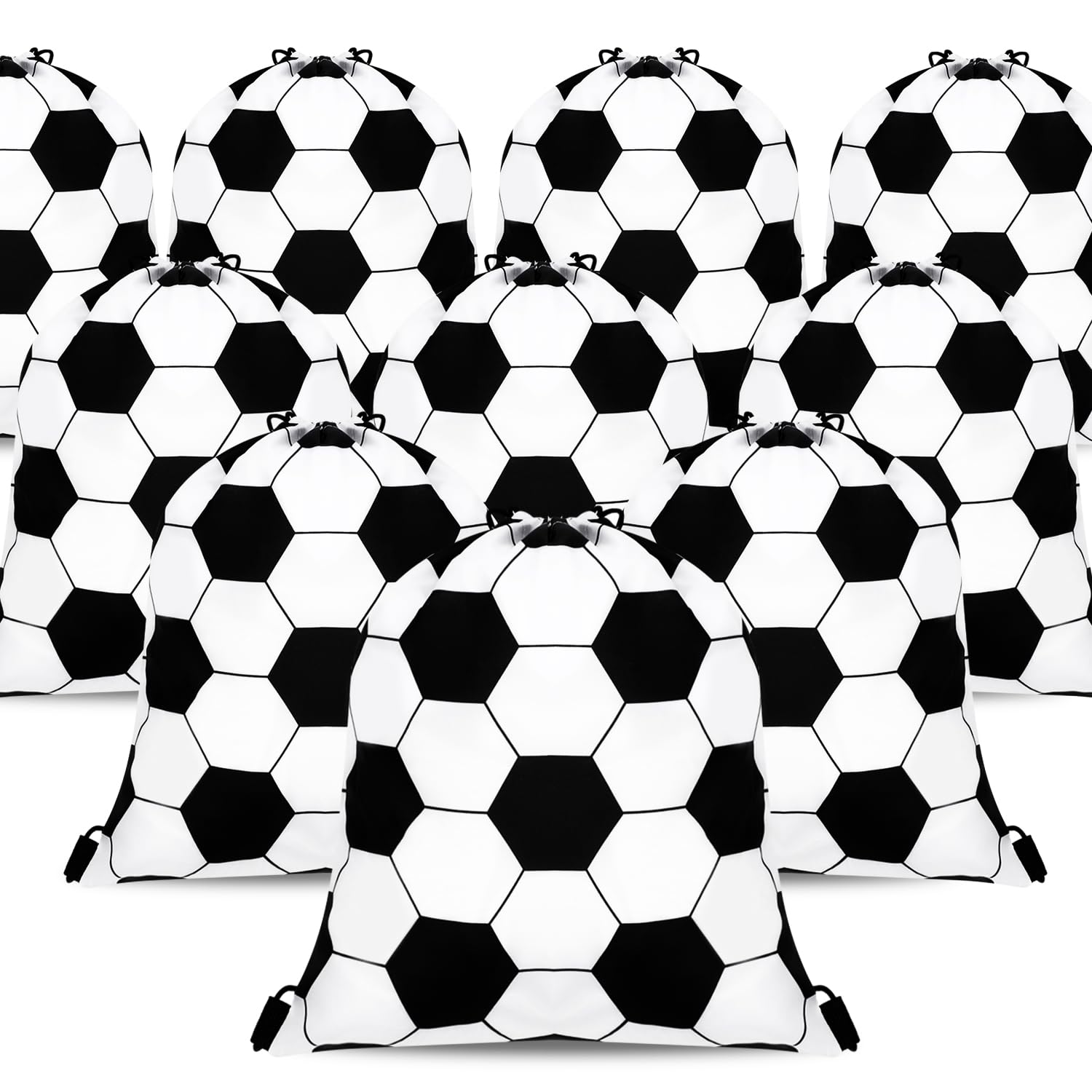 24 Pièces Sac de Cadeau de Fête de Football, 34 x 27cm Sac à Dos avec Cordon de Serrage Sachets Cadeau Foot Friandises Sac de Cadeaux pour le Thème du Sport Fête d'Anniversaire Fournitures