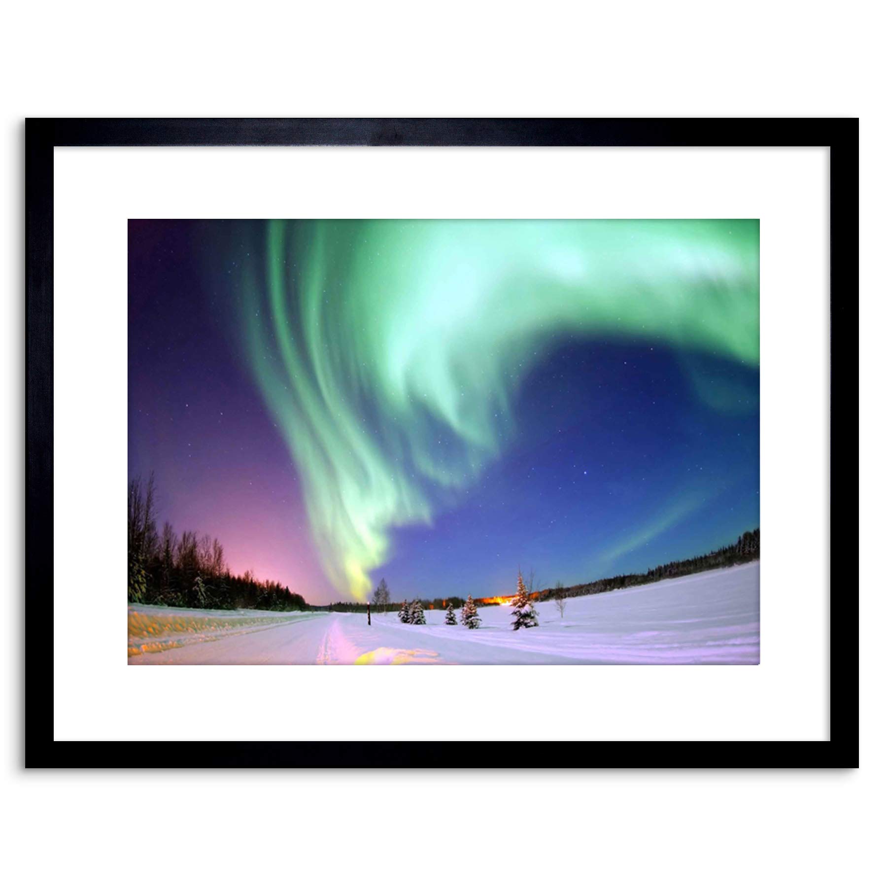 Wee Blue Coo Photo Skyscape Space Aurora Borealis Northern Lights Framed Wall Art Print
