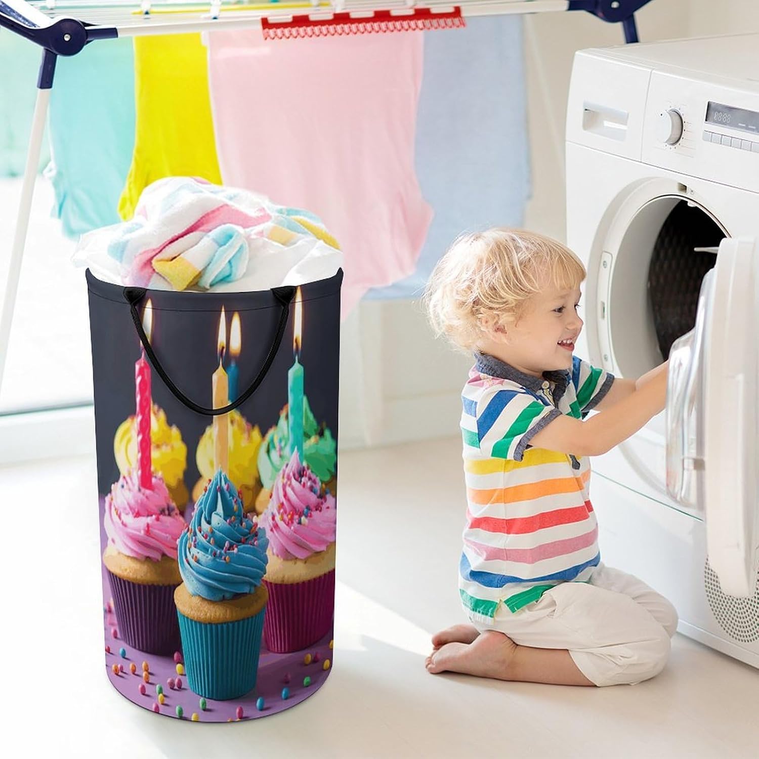 Dirty Clothes Basket Extra Large 110l Open Top Laundry Hamper With Portable Carry Handles, Foldable Waterproof Clothes Basket Spacious Laundry Bag For Bedroom Bathroom Laundry Room Dorm