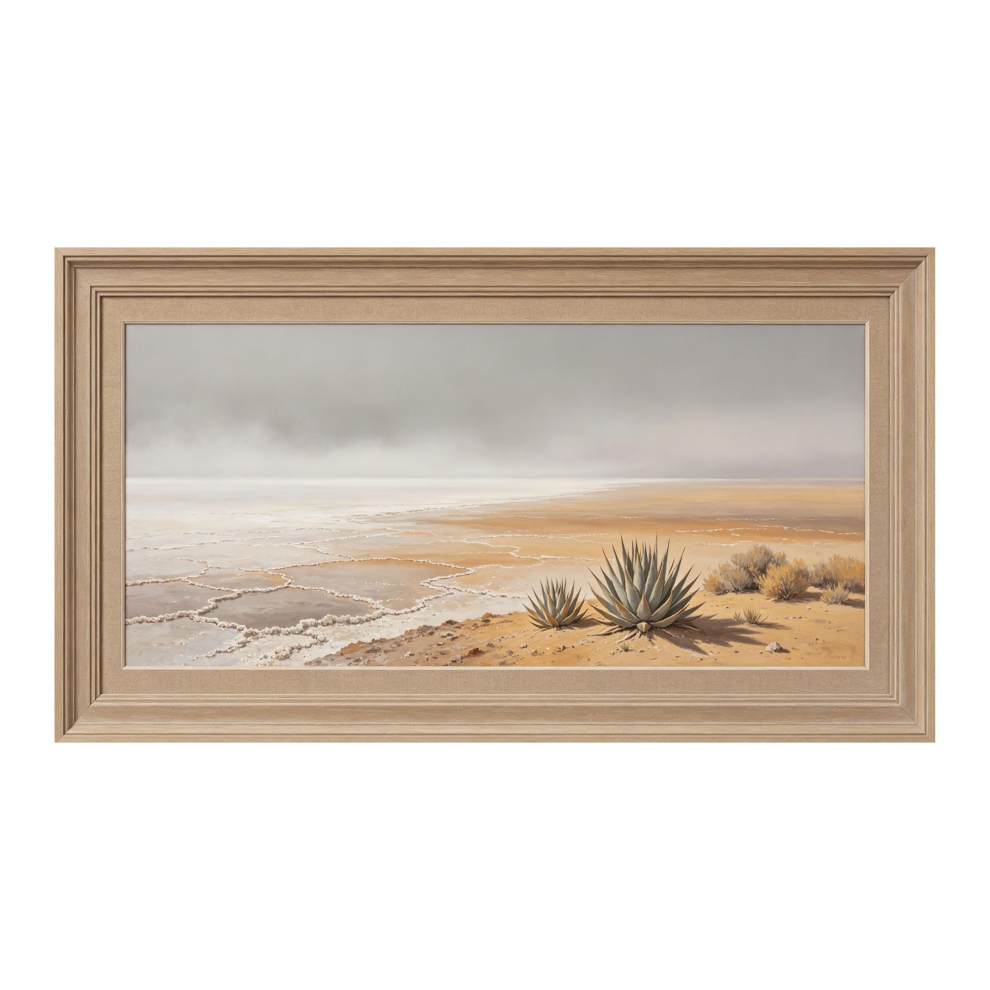 Yzpallescene 3D Framed Wall Art 50cm×100cm Southwestern Desert Landscape Oil Painting Panoramic View Large Size SelfAdhesive Removable Wall Decor Prints Artwork for Living Room Bedroom Office