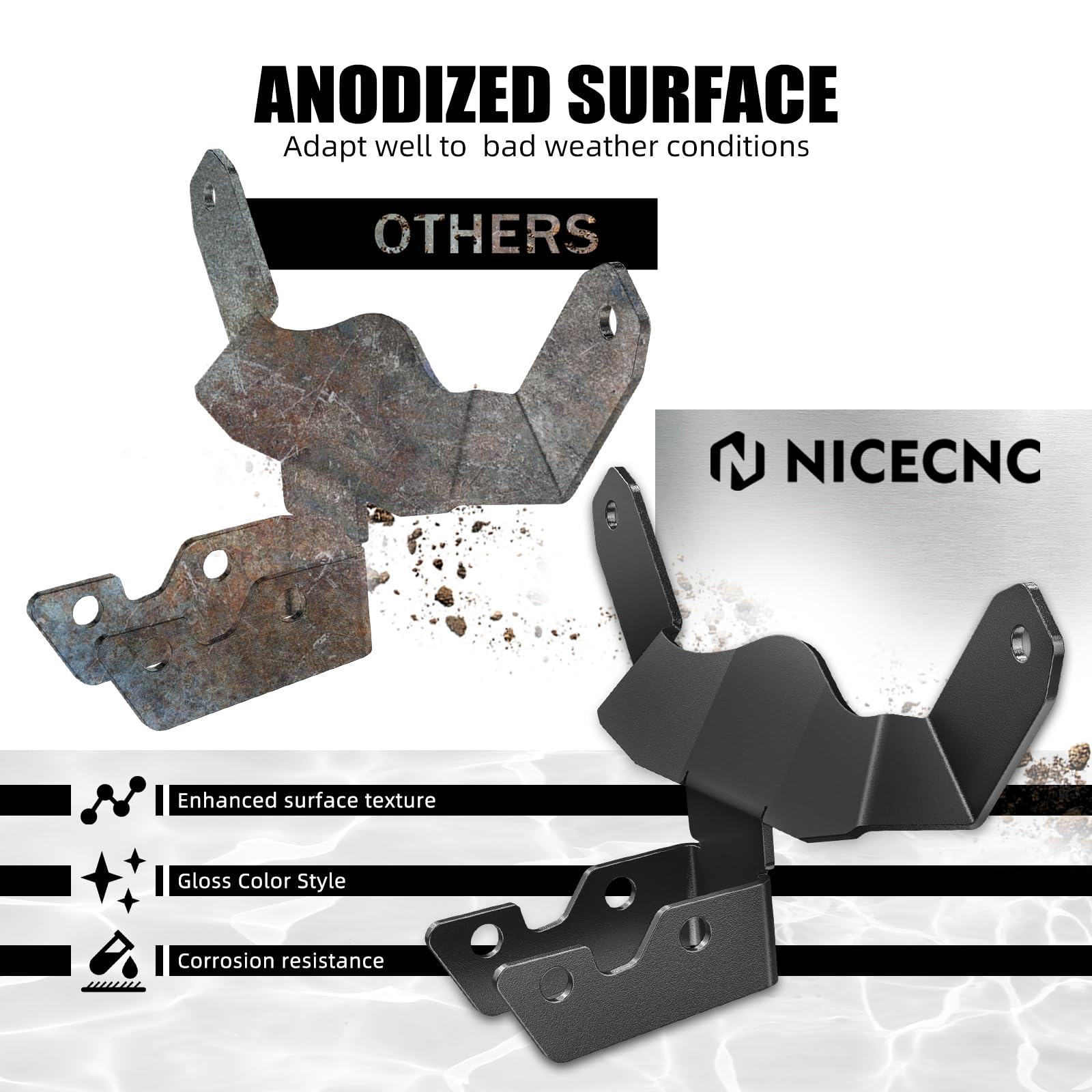 NICECNC Staffa per faretto ausiliaria staffa per fendinebbia compatibile with Tenere 700/XTZ700 2019-2023, Tenere 700 World Raid 2022, vedi montaggio, nero