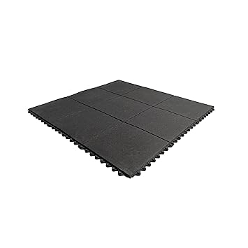 Marc Natural Rubber Gym Flooring Mat Heavy Duty Workout Puzzle Home Gym Or Facility Interlocking Mat 16 mm Thick and 3 x 3 feet Tiles