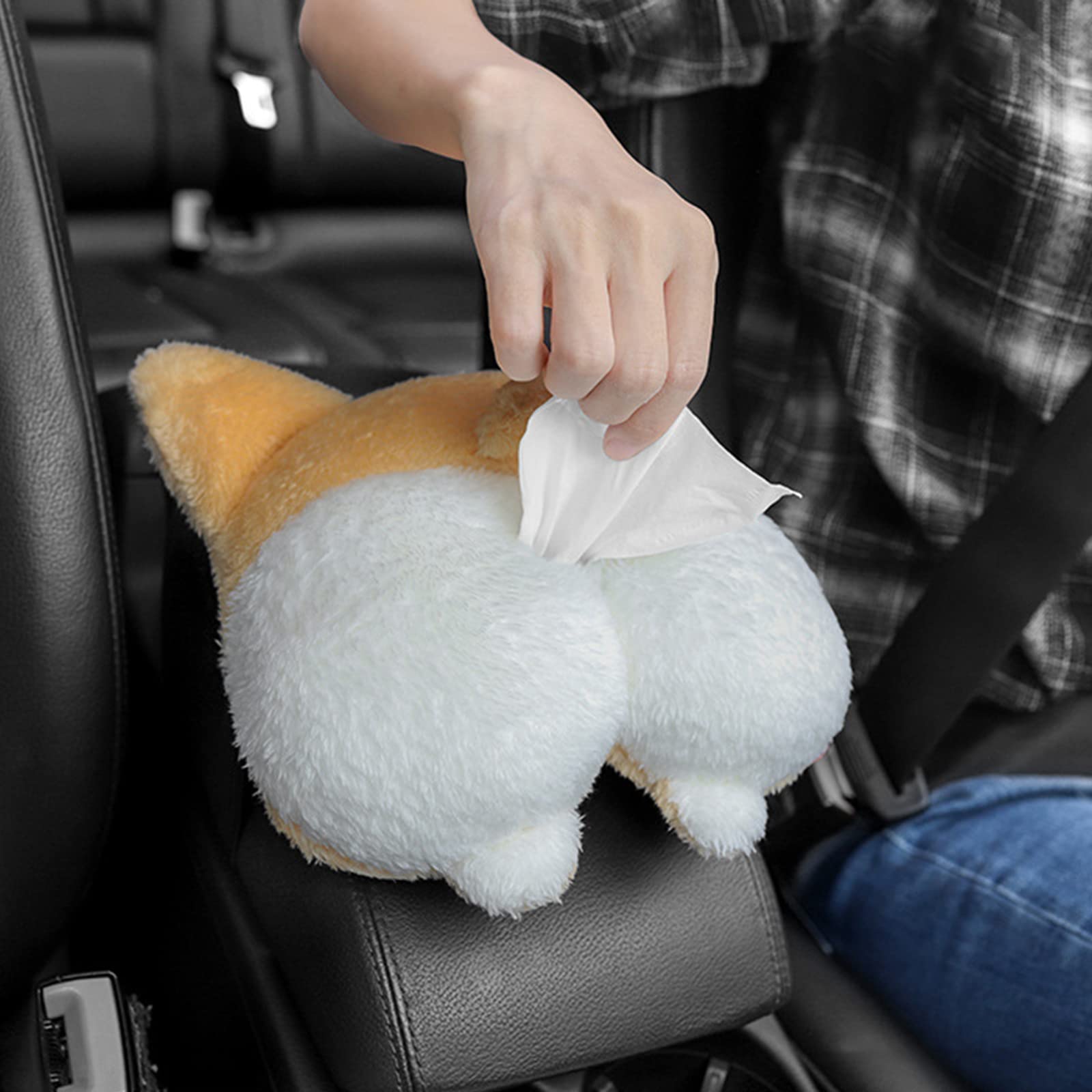 Dispenser Fazzoletti Corgi In Peluche - Divertente E Pratico Per Auto E Casa