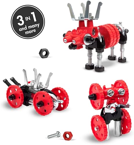 Miniatura 9 de Juegos de construcción de juguetes kit de modelo de robot de animales de alce para niños a partir de 6 años, mini juguetes STEM con tuercas y