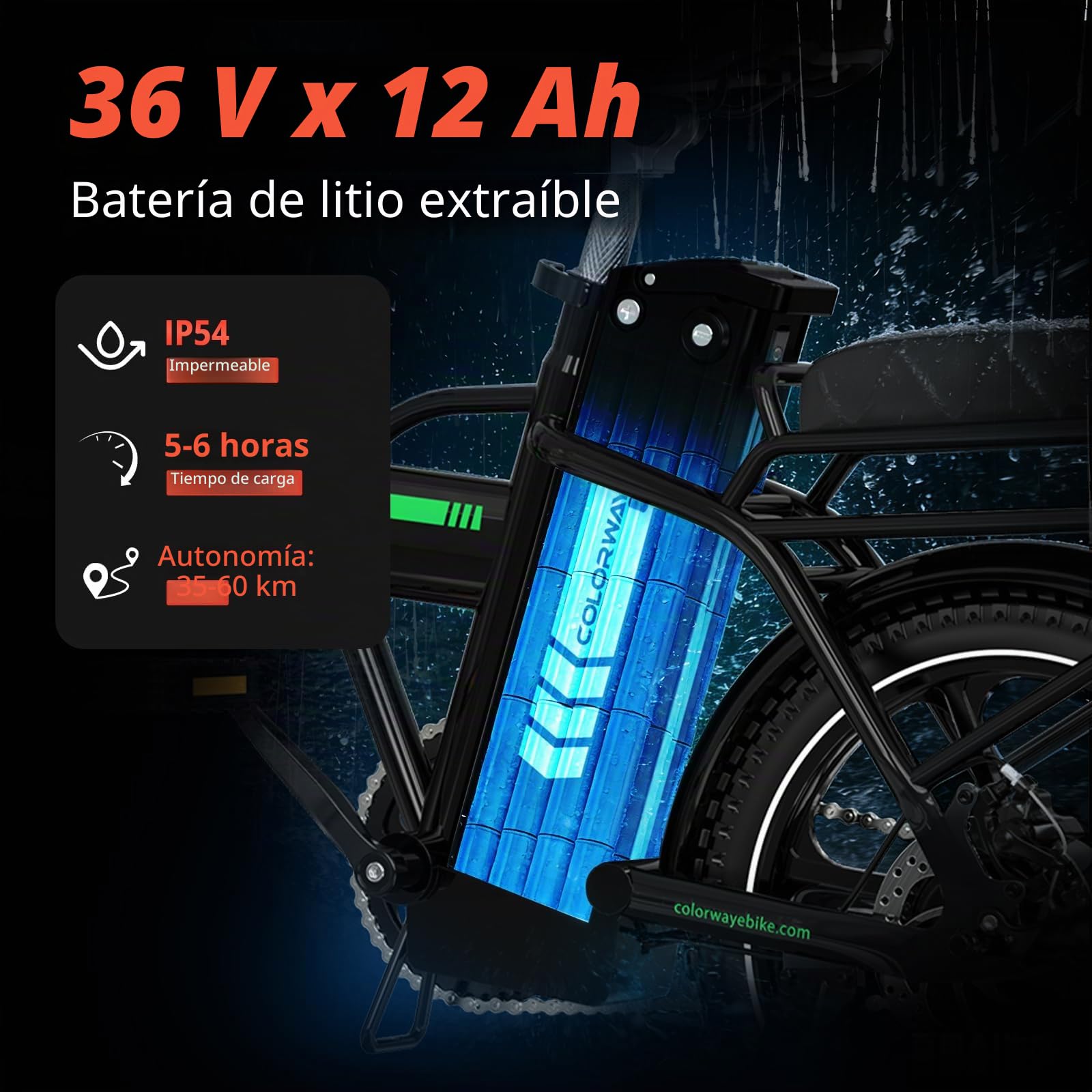 COLORWAY BK5S Bicicleta Eléctrica Plegable 16” – 36V 12Ah Batería Extraíble, Motor 250W, E-Bike Compacta Urbana, Bicicleta Eléctrica para Hombre y Mujer, Ideal para Ciudad y Desplazamientos