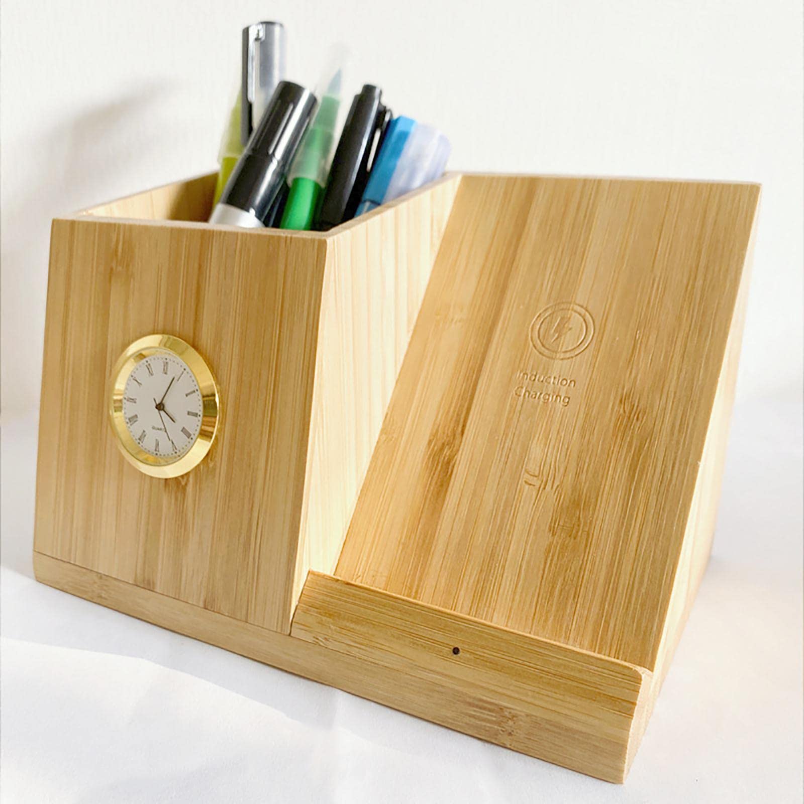 Stifthalter mit Uhr, 10 W Multifunktionsladestation für Handys Und Andere Geräte