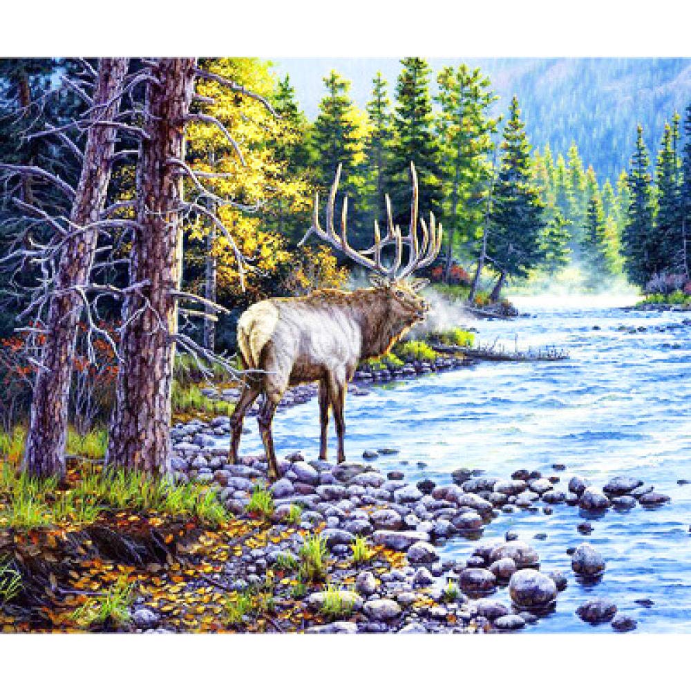 Mosaïque diamant élan Forest Creek 5D pour offrir aux passionnés d'art