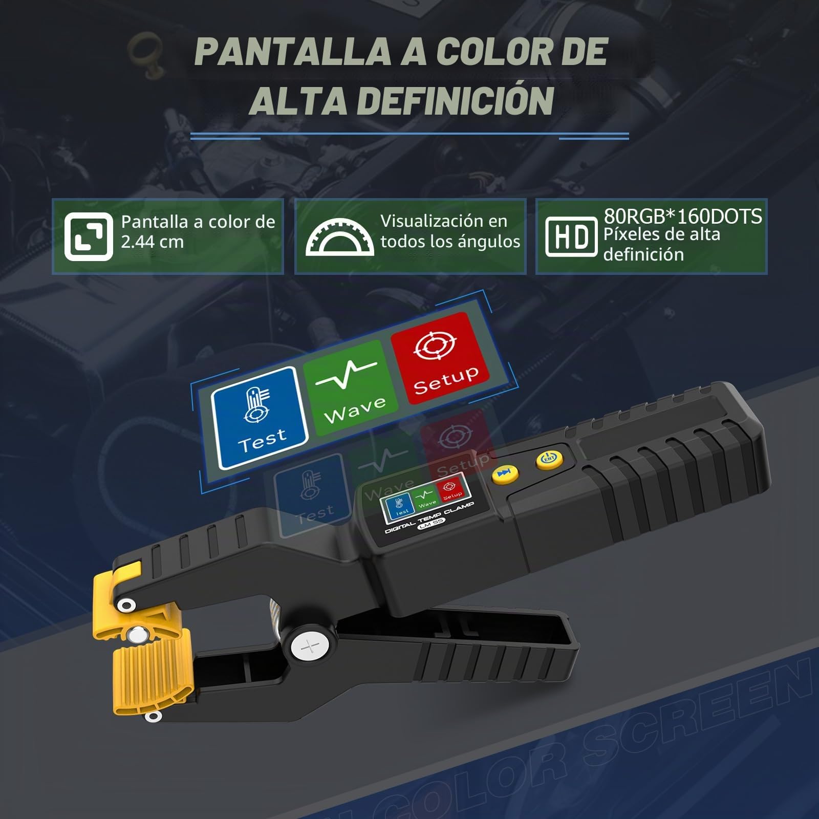 Termómetro digital HVAC, abrazadera de temperatura digital HVAC LM55 para sistemas de calefacción y refrigeración, rango de medición del termómetro HVAC de -50~260 ℃