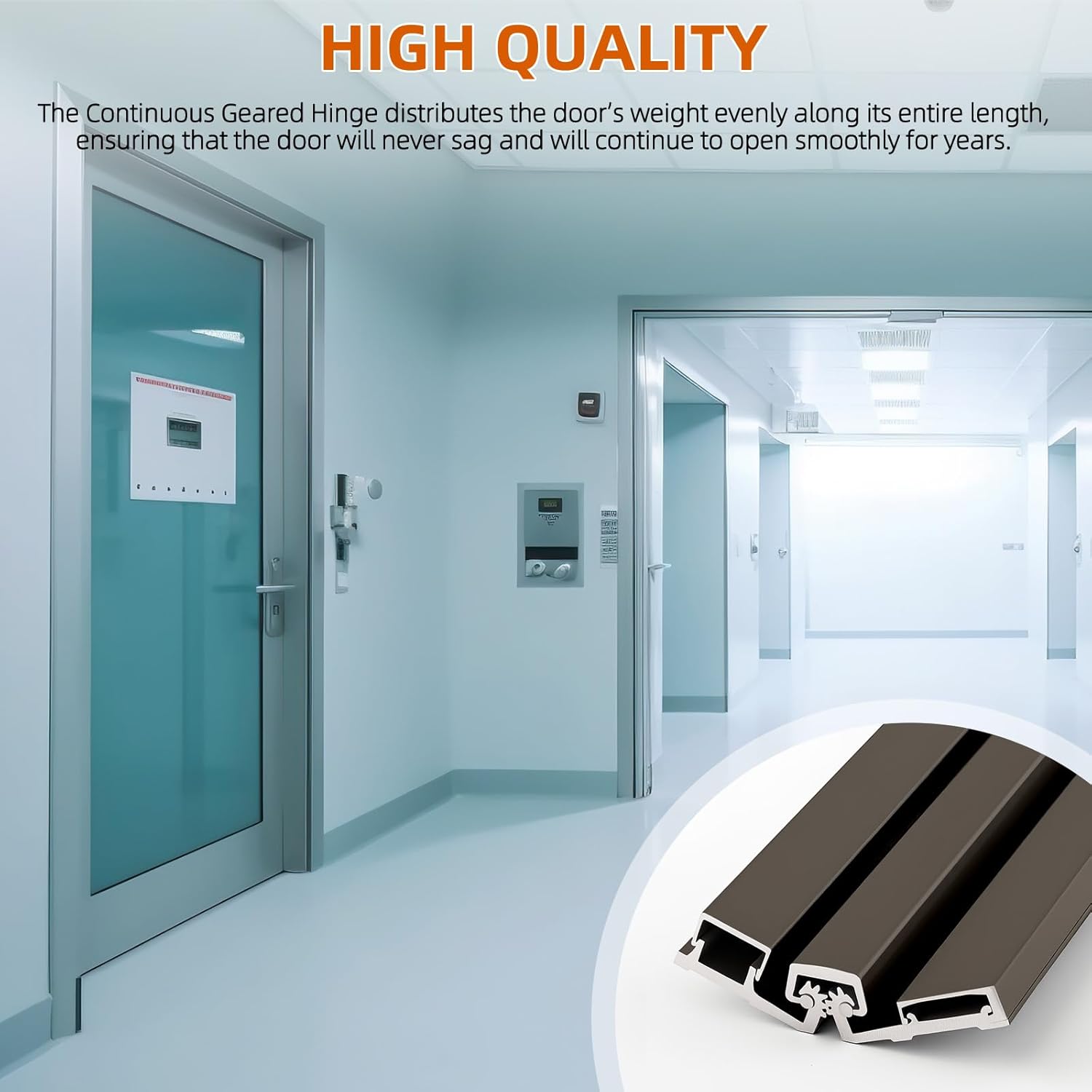 MorningRo 1 Pcs 83" Heavy Duty Continuous Hinge Y, Full Surface Anodized Aluminum Continuous Geared Hinge Center Pivot Tamperproof for Repairing Storefront Door Installations Door (Dark Bronze)