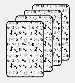 Tapete Higiênico Lavável para Cães YOLOPET – Impermeável, Reutilizável, Vários Tamanhos e Estampas (M (80x60cm), Pet Kit 4 un)