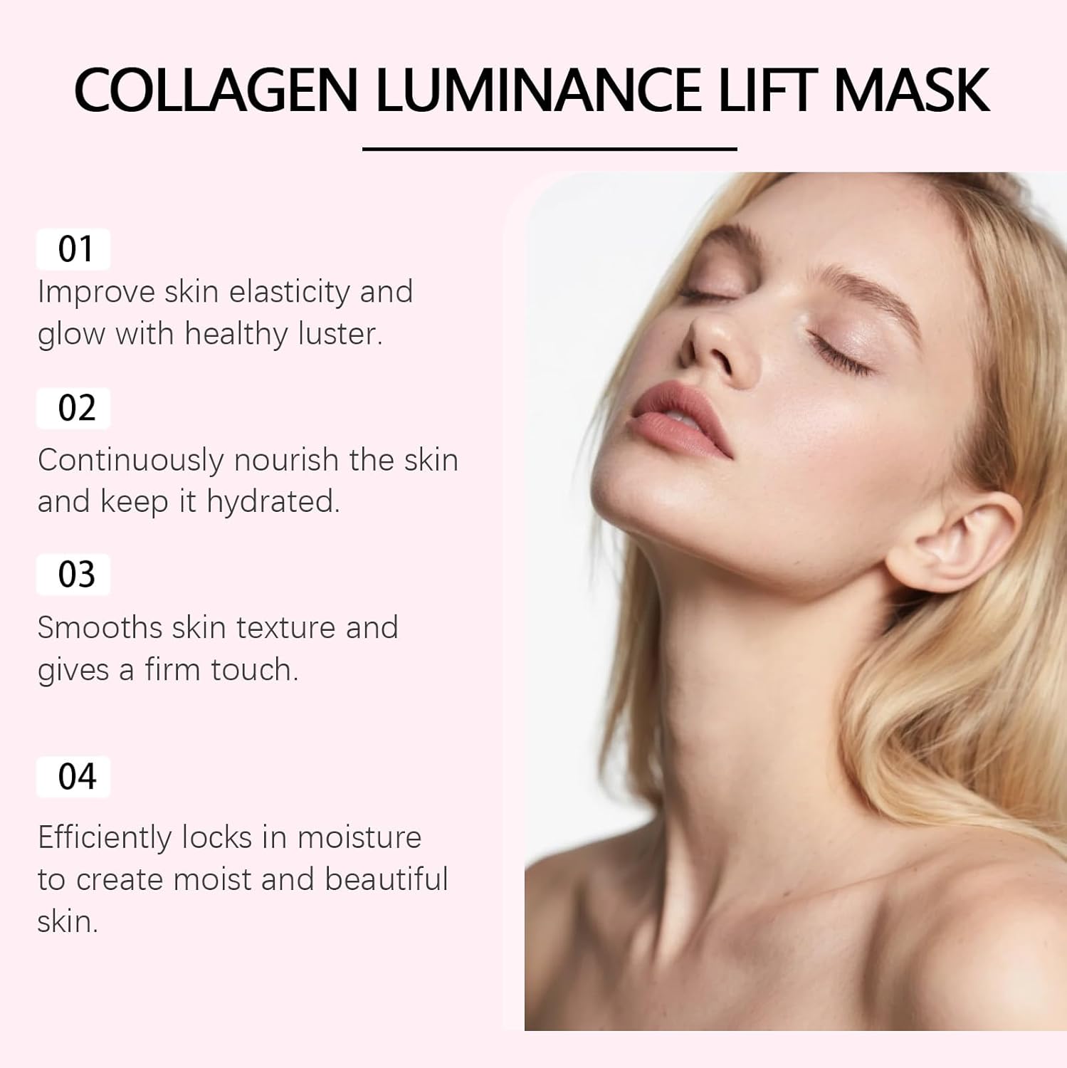 8Pcs Collagen Face Mask,Glow up Firm Skin Deep Hydrating Masks for Wrinkle Reduction and Pore Minimization - Like Glass Skin,Firm Deep - Image 7