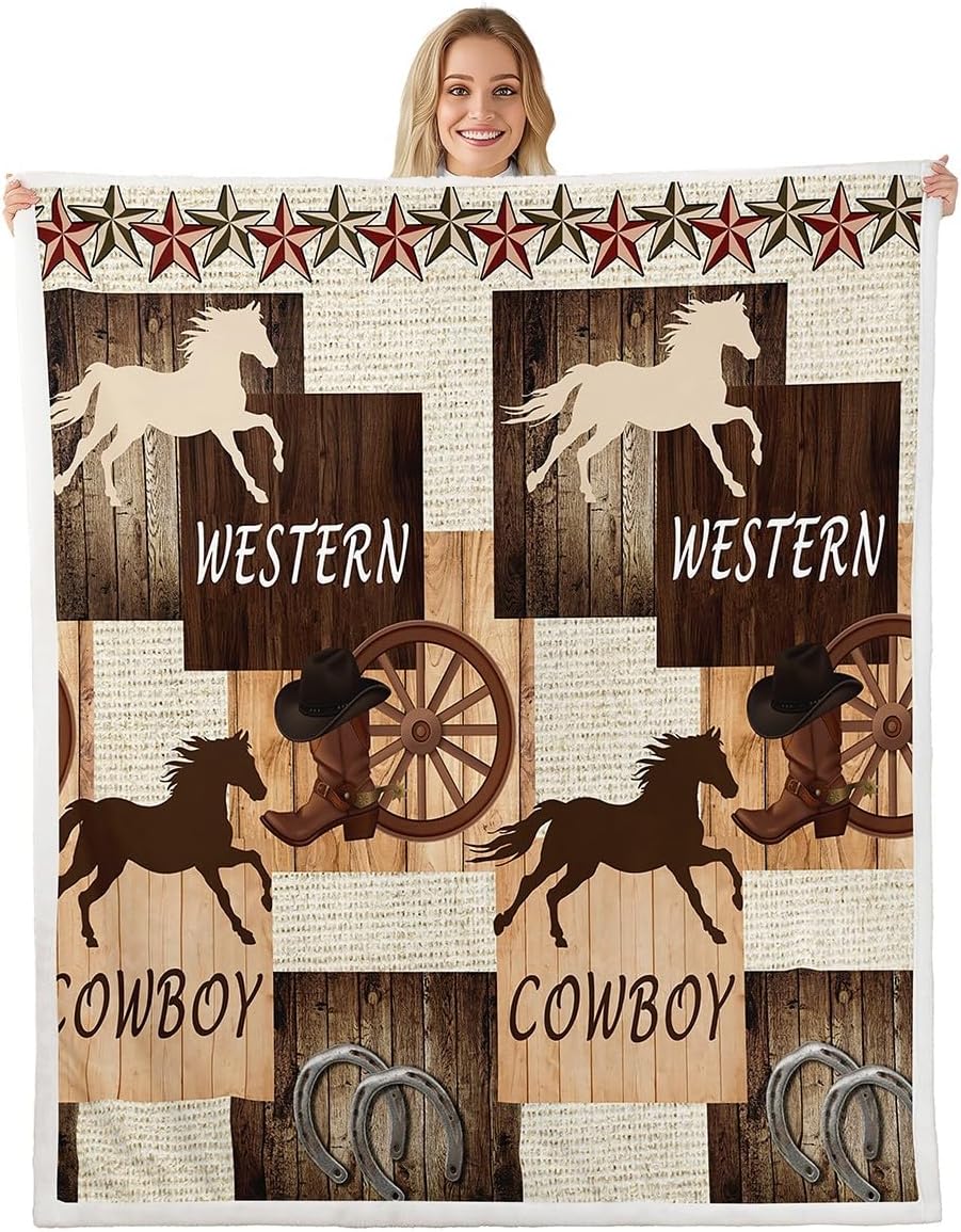 Homewish Vintage American Flag Throw Blanket,Men Fishing Hunting Blankets,3D Bass Fish Fleece Blanket for Kids Boys Adult Room Decor,Rustic Style Black Brown Wooden Stripes Sherpa Blanket