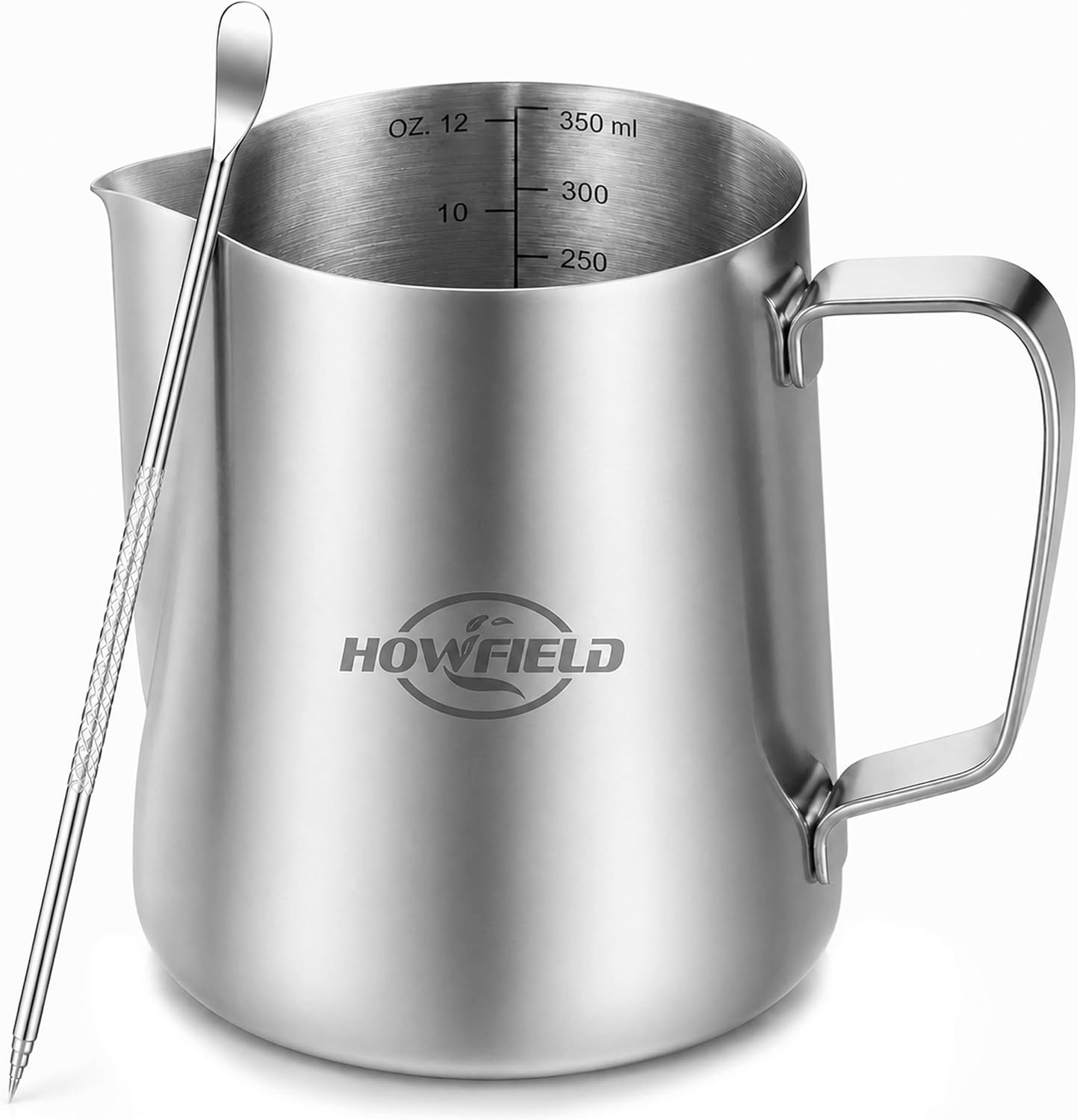 12oz Milk Frothing Pitcher, 304 Stainless Steel Latte Jug