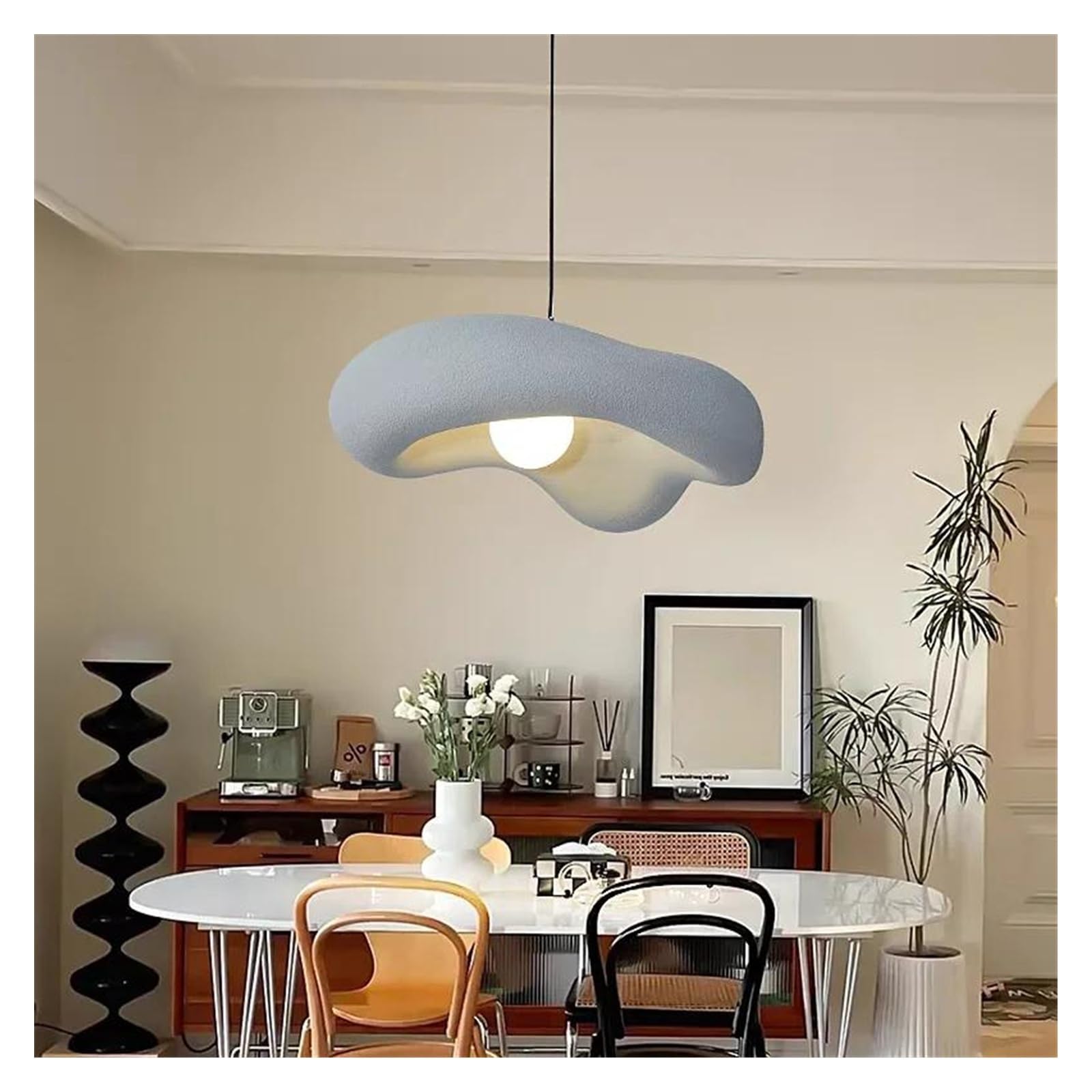 SXECAEPS Modern creative chandelier Designer Dining Table Pendant Light Nordic Lustre Restaurant Ceiling Cafe Shop Hotel Hanging Lamp(Gray)