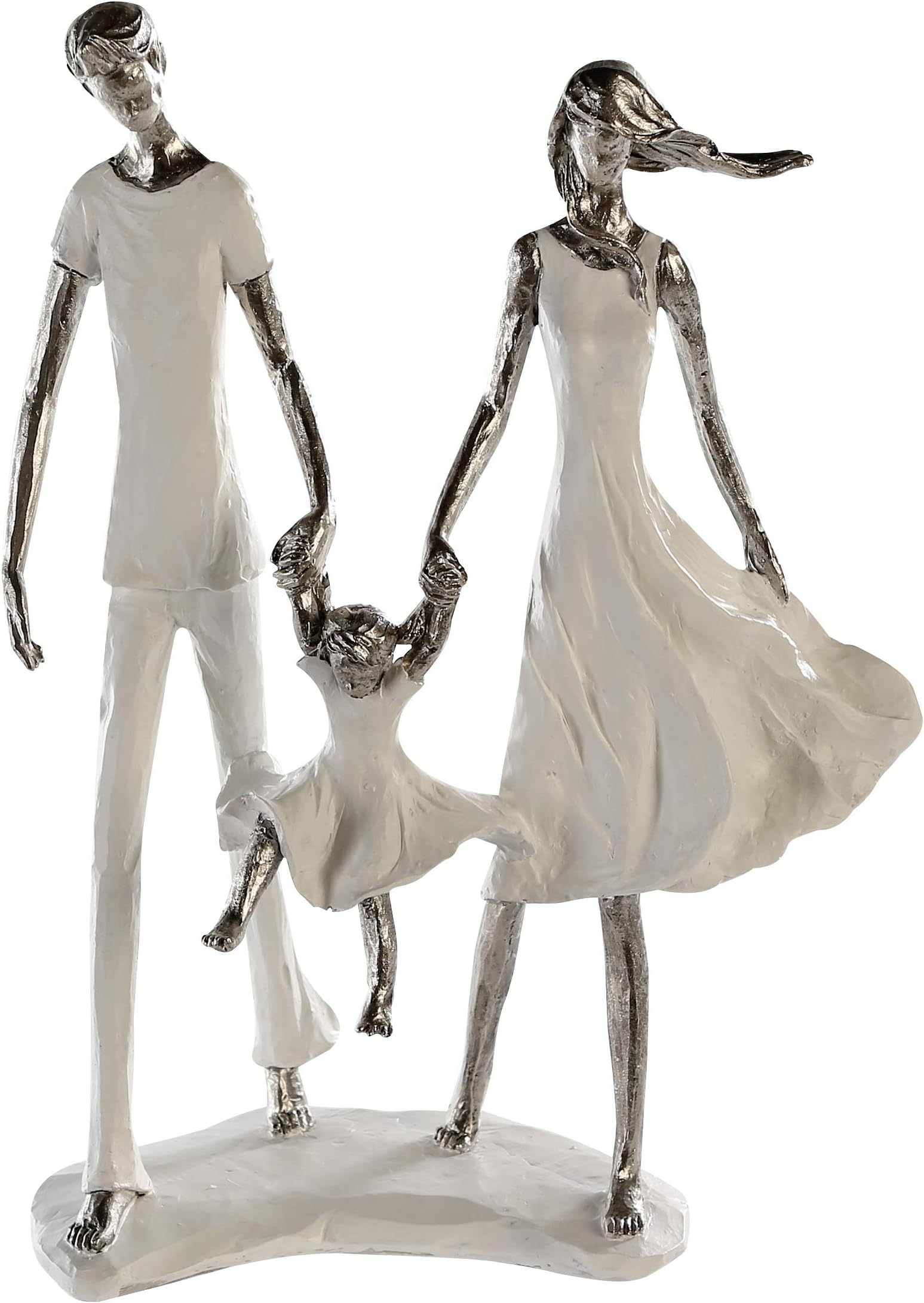Casablanca Skulptur Dekofigur Family weiss/silber Polyresin 23x31x12cm 79804
