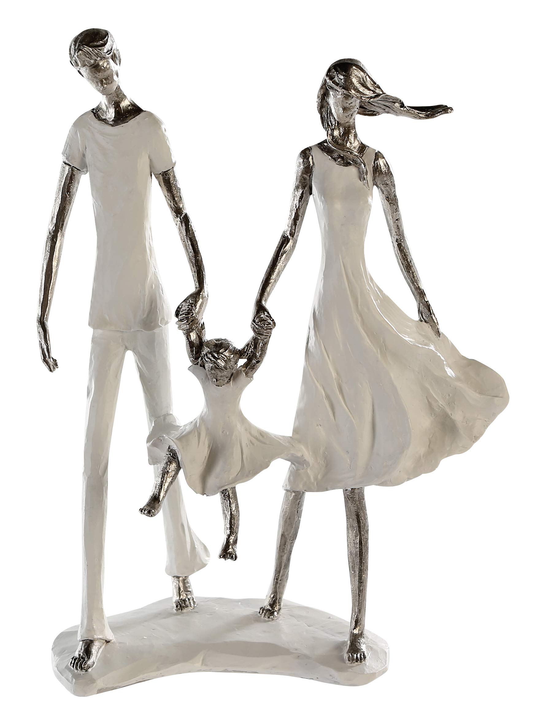 Casablanca Skulptur Dekofigur Family weiss/silber Polyresin 23x31x12cm 79804
