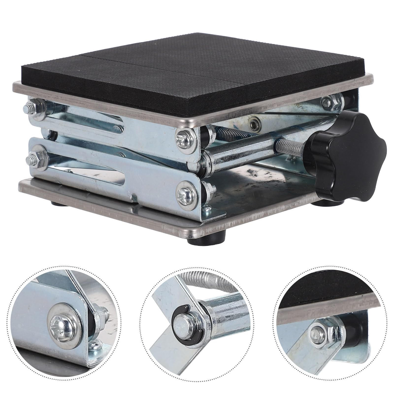 Plataforma Elevadora Mecanismo de Tijera de Laboratorio de Acero Inoxidable y Altura Ajustable de 70 a 260mm para Experimentos y Mantenimiento