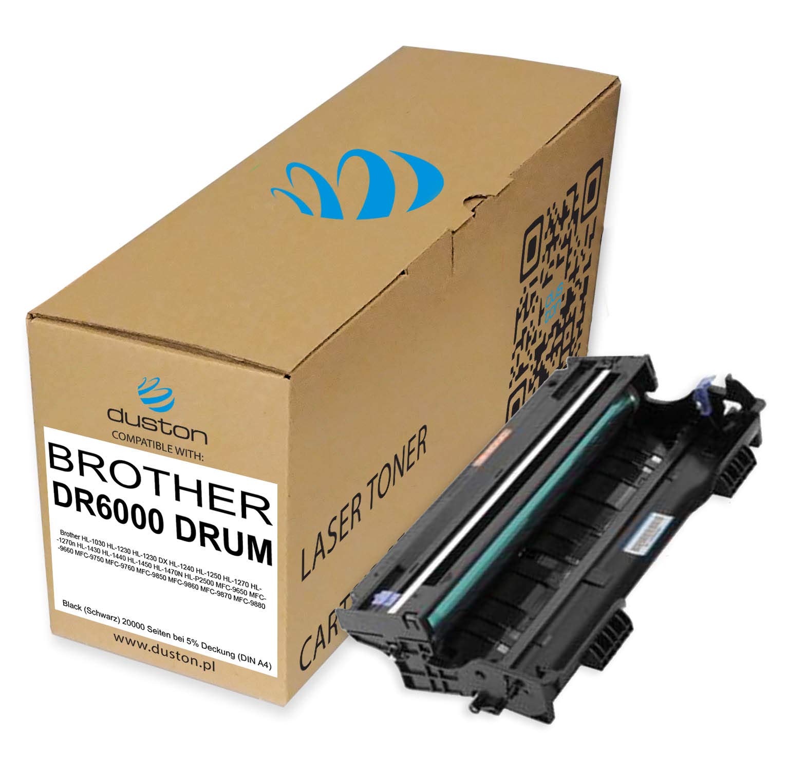duston DR6000, DR-6000 Tamburo compatibile con HL-1030 HL-1230 HL-1230 DX HL-1240 HL-1250 HL-1270 HL-1270n HL-1430 HL-1440 HL-1450 HL-1470N HL-P2500 MFC-9650 MFC-9660 MFC-9750 MFC-9760 MFC-9850