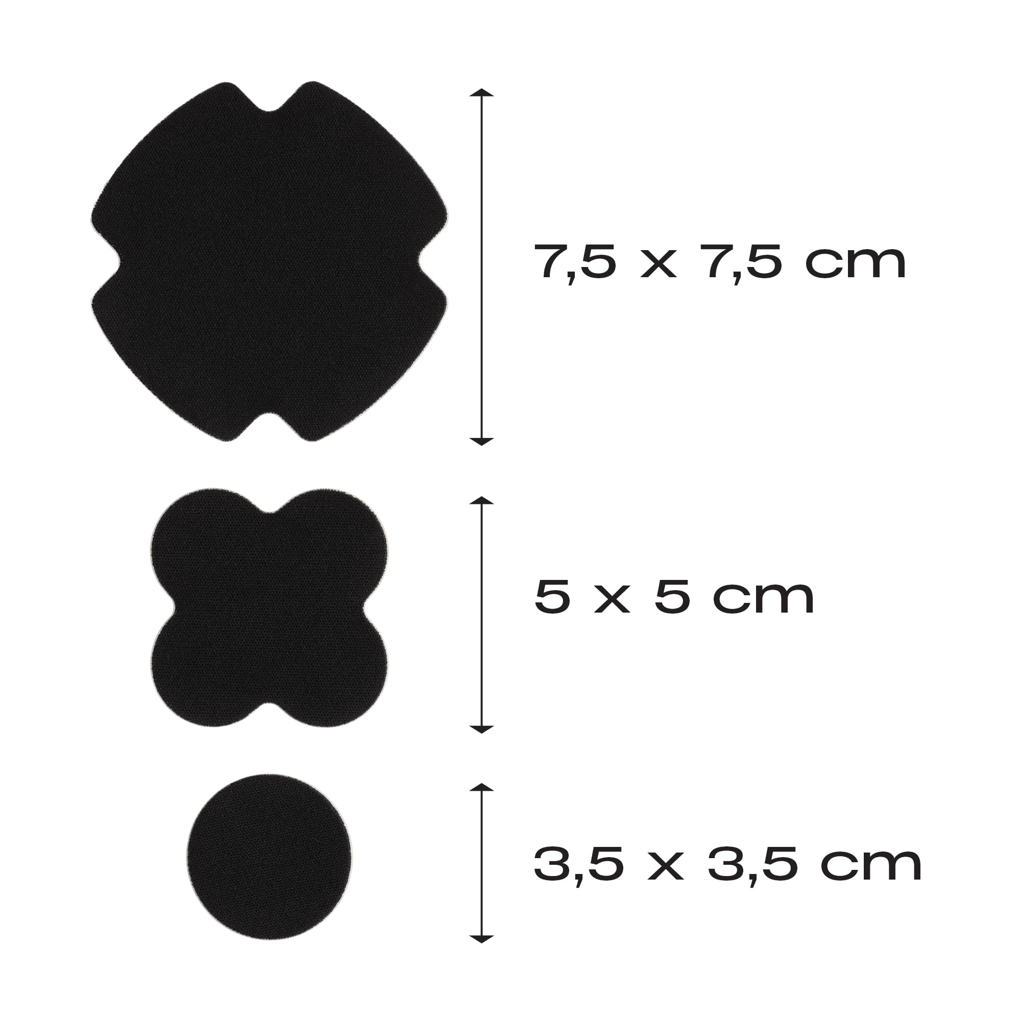 Prym FabPatch STRETCH Rub-on Patch (3 Stück) – Selbstklebende bi-elastische Reparaturflicken für Sportbekleidung, Leggings, Jacken & Sneaker (schwarz) - 3