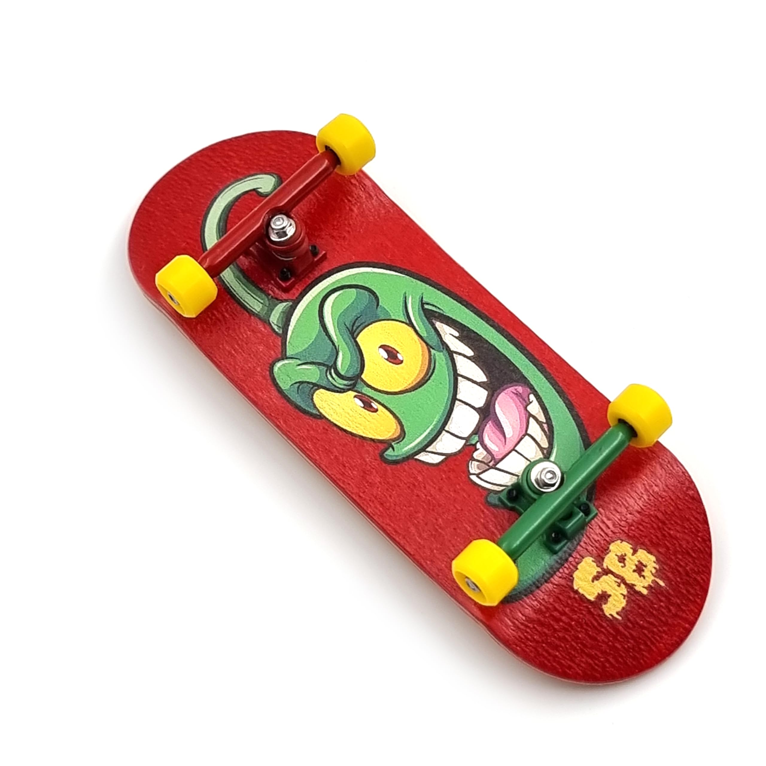 SPITBOARDS Jeu de touches Pro 34 mm x 96 mm (complet) | Plateau en bois véritable | Trucks et bagues professionnels | Roues en polyuréthane avec roulements | Vert