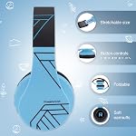 Bluetooth Headphones for Kids, PowerLocus Wireless Foldable Headphones Over Ear, Headphone with Microphone, 85DB Volume Limit, Wireless and Wired Headset with Micro SD, FM for Cellphones, Tablets, PC