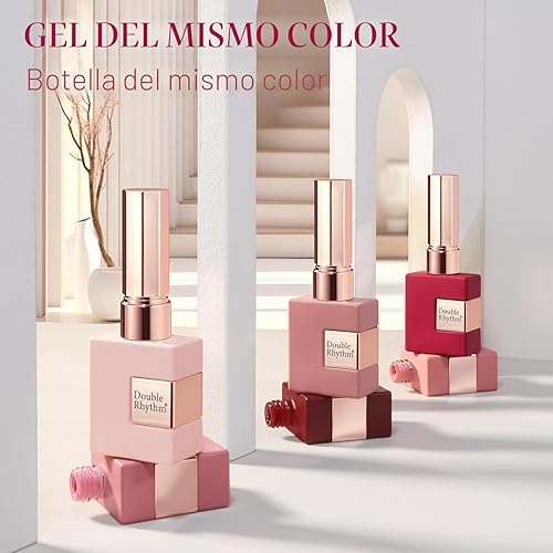 Miniatura 4 de Double Rhythm Juego de 6 piezas de 15 ml de esmalte de uñas en gel, mismo color, misma botella, kit de esmalte de uñas semipermanente, arte de uñas