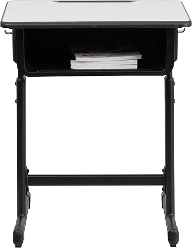 Miniatura 14 de Flash Furniture Billie - Escritorio para estudiantes de frente abierto para aulas o aprendizaje remoto, escritorio escolar de altura ajustable con