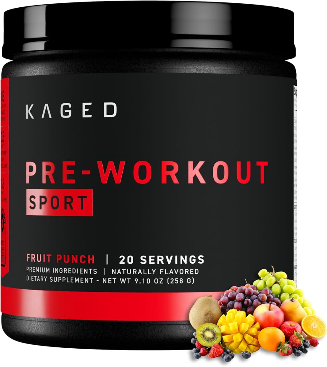 Polvo deportivo previo al entrenamiento para hombres y mujeres, ponche de frutas, certificado deportivo, 188 mg de cafeína, suplemento de óxido nítrico, beta alanina para energía, levantamiento de pesas, resistencia cardiovascular y fuerza, 20 porciones
