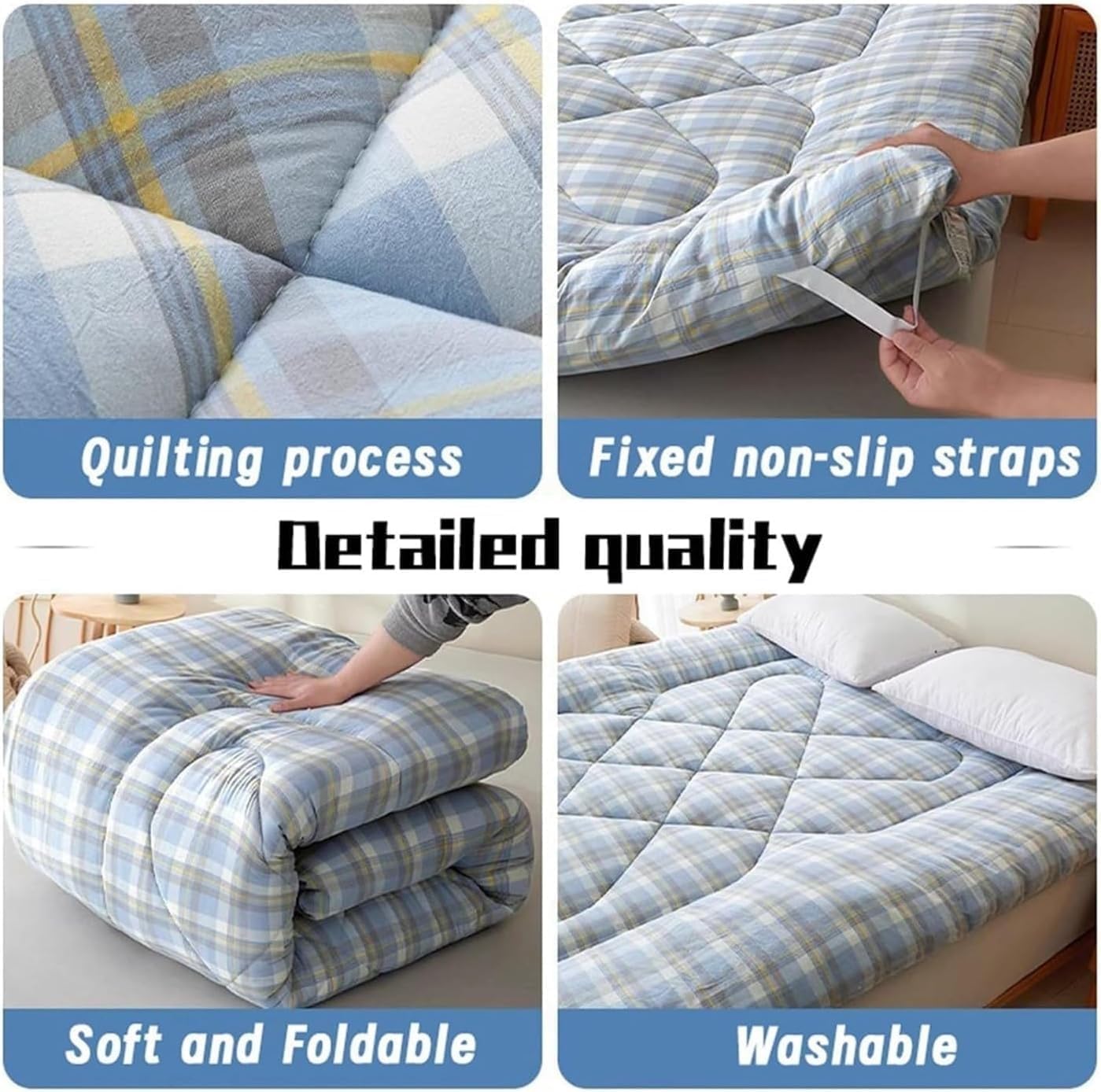 Futon Mattresses Japanese Floor Mattress Portable Tatami Roll Mat Sleeping Pad for Home Camping Couch(5,90 * 200cm)