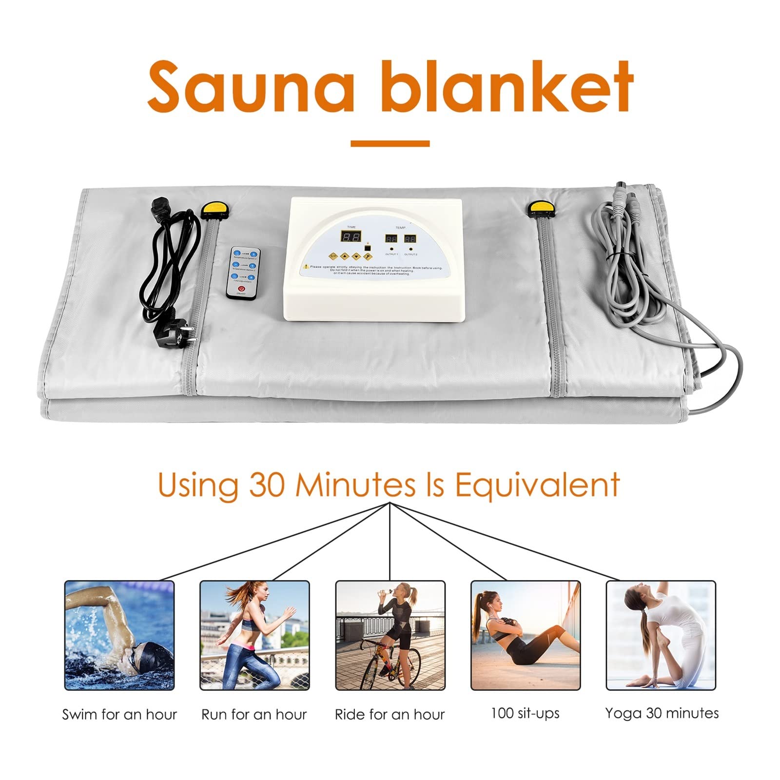 Coperta Sauna, Sauna a Vapore Spa Portatile Dimagrante Brucia Grassi Riscaldamento Coperta per Sauna Coperta per Sauna a Infrarossi per Perdita di Peso Detox Home Spa Salon Facile da Usare (Tipo