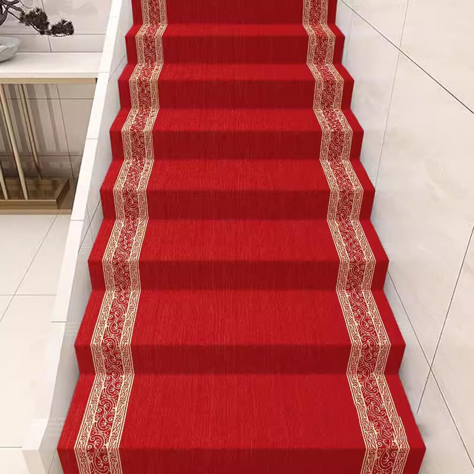 YTBHSHXZ stair treads， Treads, Self-Adhesive Stair Runners for Carpet,Indoor for Elderly, Children and Pets(B,1m wide)