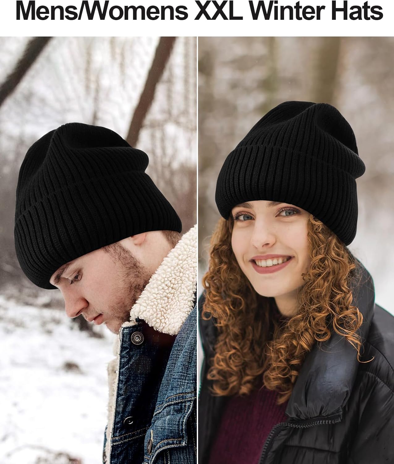 M/L/XL/XXL Waterproof Merino Wool Beanie for Men Women, Warm Fleece Lined Rainproof Windproof Winter Hat for All Weather - Image 7