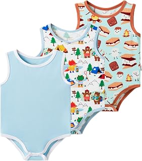 Baby Boy Girls Sleeveless Bodysuits Ultra Soft Tank Pajamas Infant Unisex Sleepwear