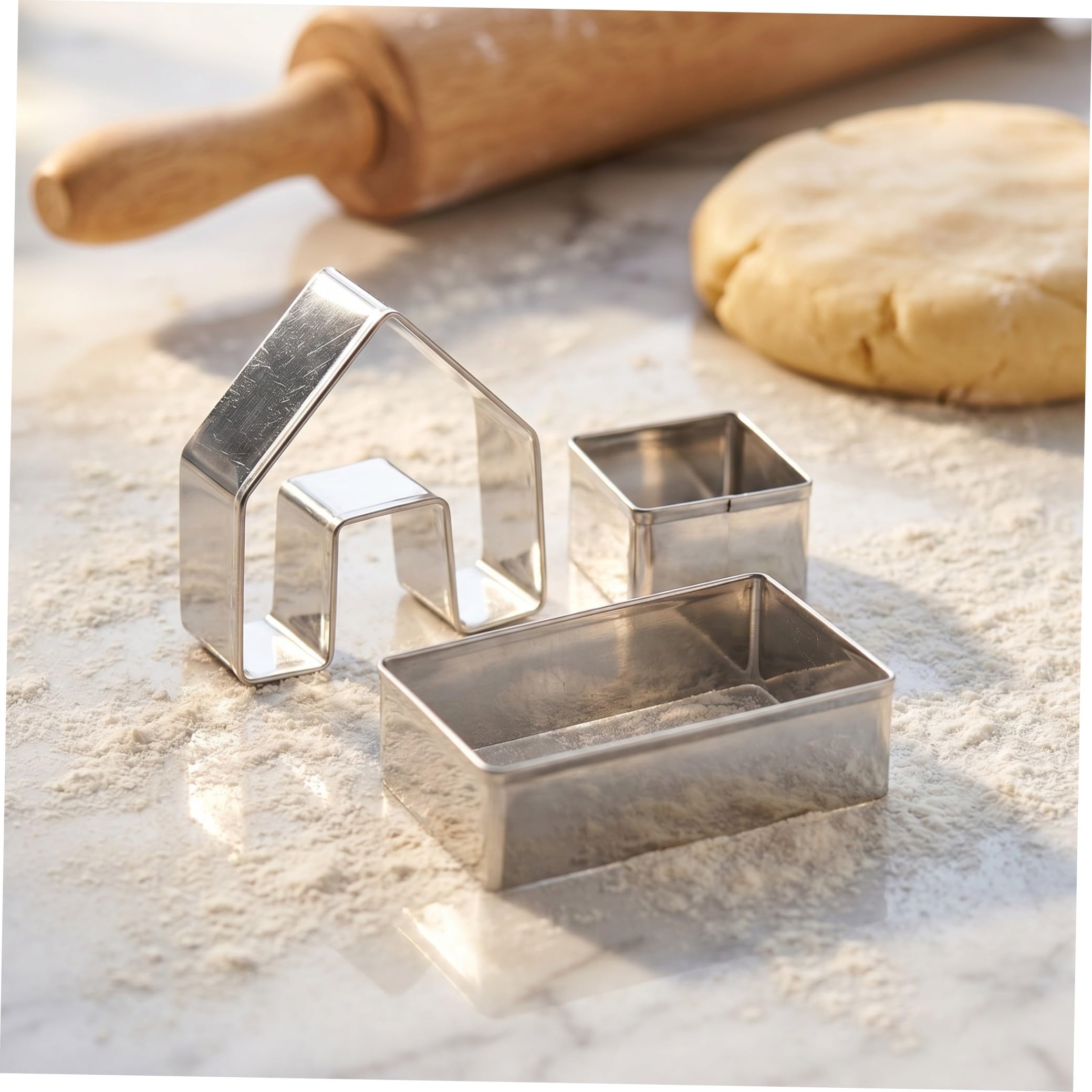 5 Ensembles Emporte Noël Acier Inoxydable Moules Biscuits Maison Épices Kit pour Découpe Pâtisserie DIY