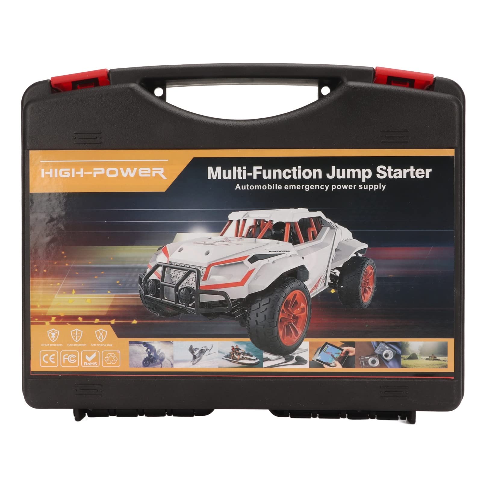 Jump Starter, 2500A 25800mAh Szybkie ładowanie Przenośna ładowarka Power Bank z Wyświetlaczem LCD, Wiele Trybów Oświetlenia, do Telefonów Komórkowych, Mp3, Mp4, Tablet. I Cyfrowa