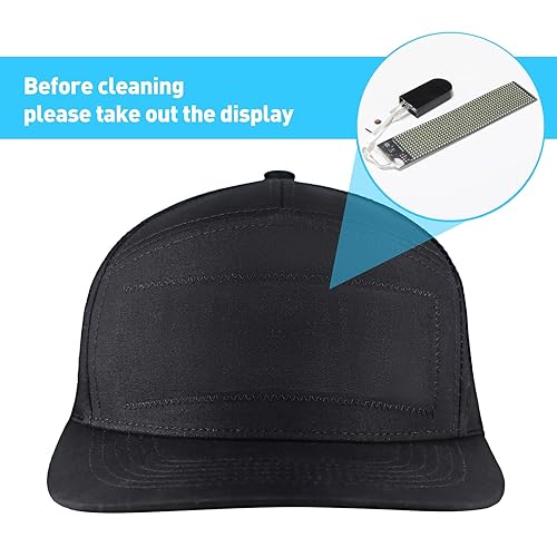 Miniatura 5 de alavisxf xx Gorra LED, Pantalla LED Desmontable Gorra Inteligente Ajustable Gorra de Béisbol LED Genial para Fiesta Navidad Halloween (Negro)