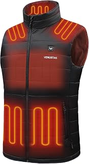 Venustas Men's Heated Vest with Battery Pack - 10-Hour Runtime, 3 Heat Settings