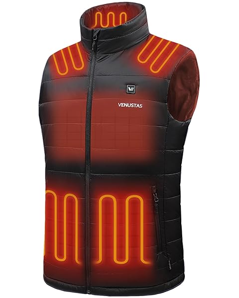 Venustas Men's Fleece Heated Vest with Battery, Lightweight Insulated Electric Vest