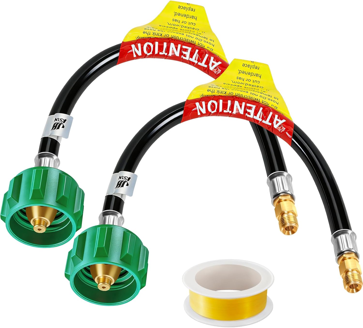 GasSaf 12 inch RV Propane Hose, Camper Propane Hose Connect to 2-Stage Auto Changeover Regulator, Propane Regulator Tank Hoses for BBQ, Outdoor Cooking, Camping (1/4" Inverted Male Flare)